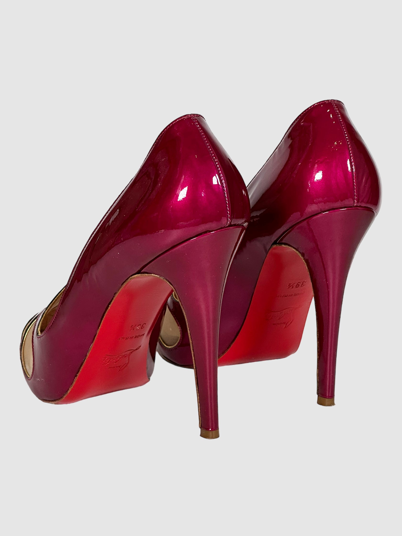 Patent Leather Mesh Pumps - Size 38.5