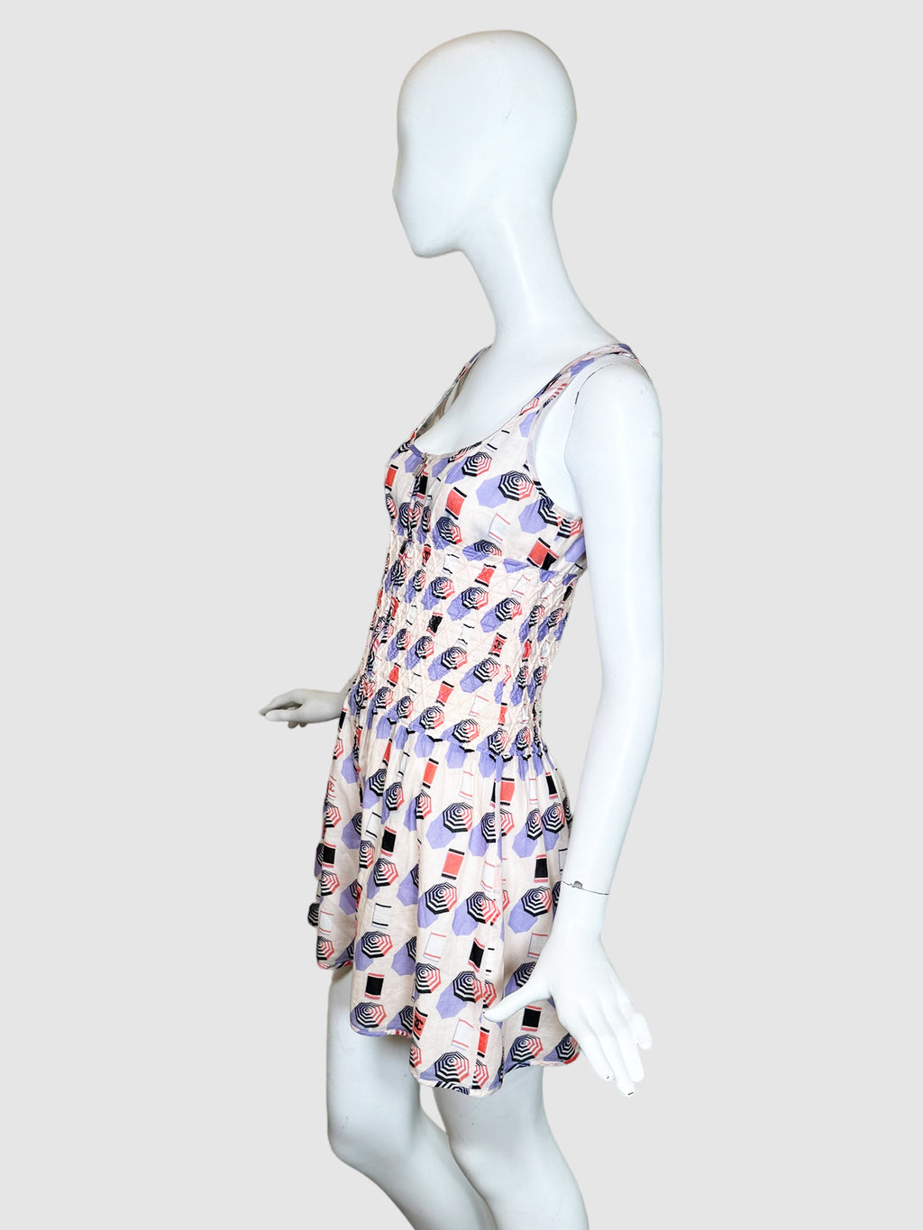 2019 Beach Print Mini Dress - Size 38