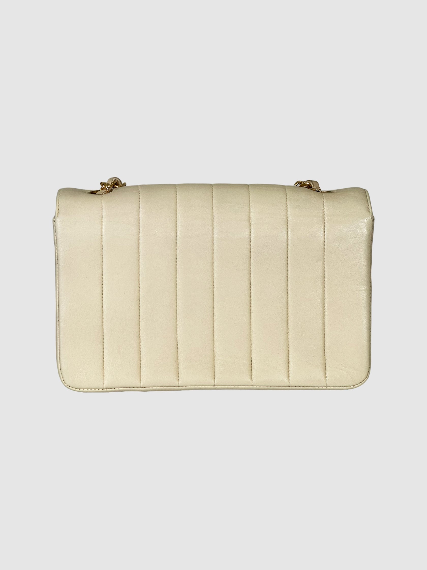 Vertical Lambskin Border Flap Bag