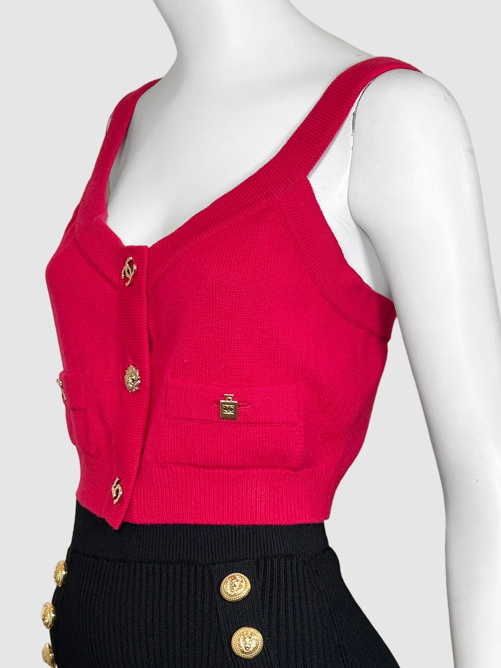 Cashmere Knit Crop Top - Size 38