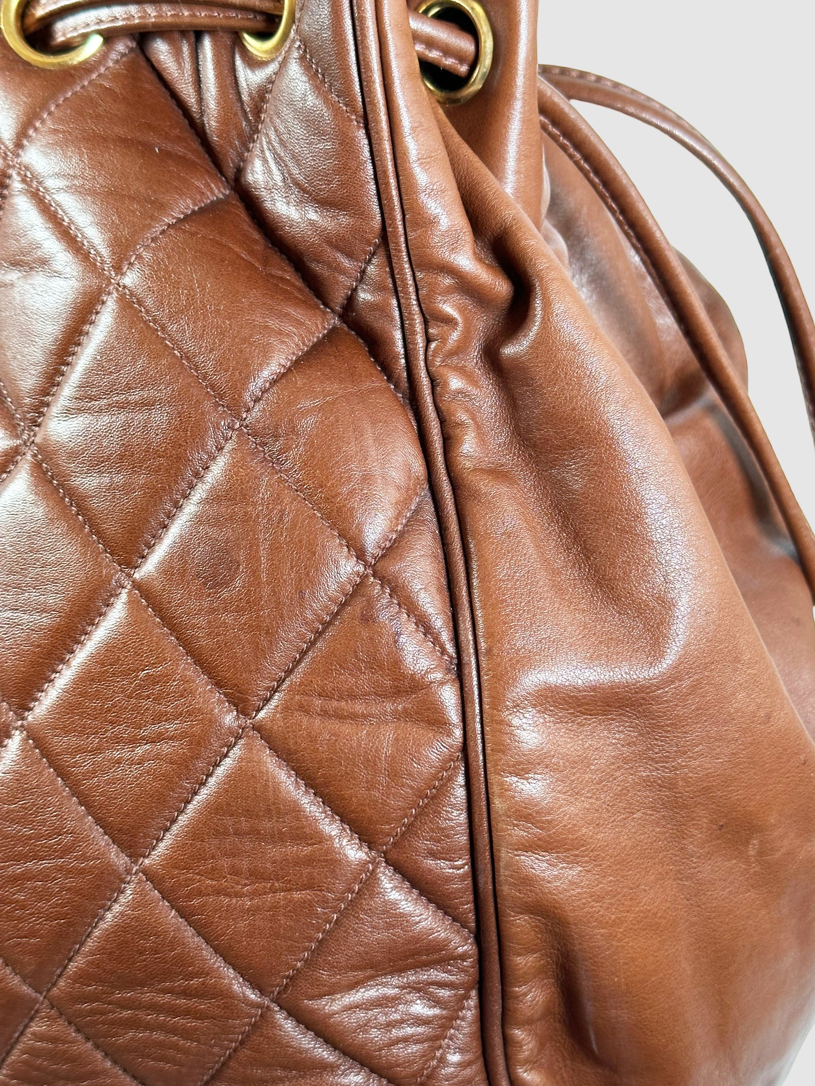 Matelasse CC Drawstring Shoulder Bag