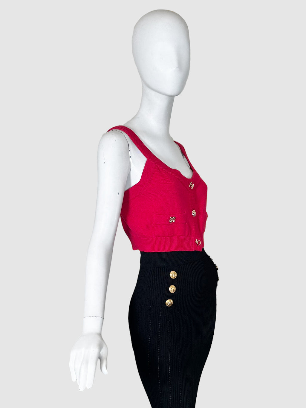 Cashmere Knit Crop Top - Size 38