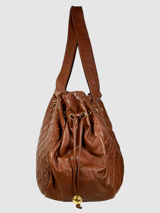 Matelasse CC Drawstring Shoulder Bag