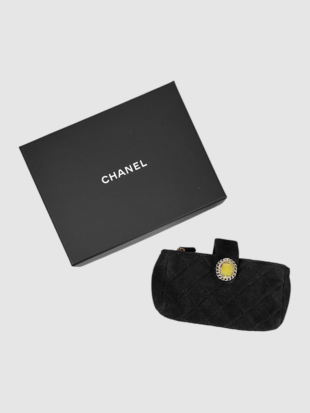 Quilted Suede Zip Wallet