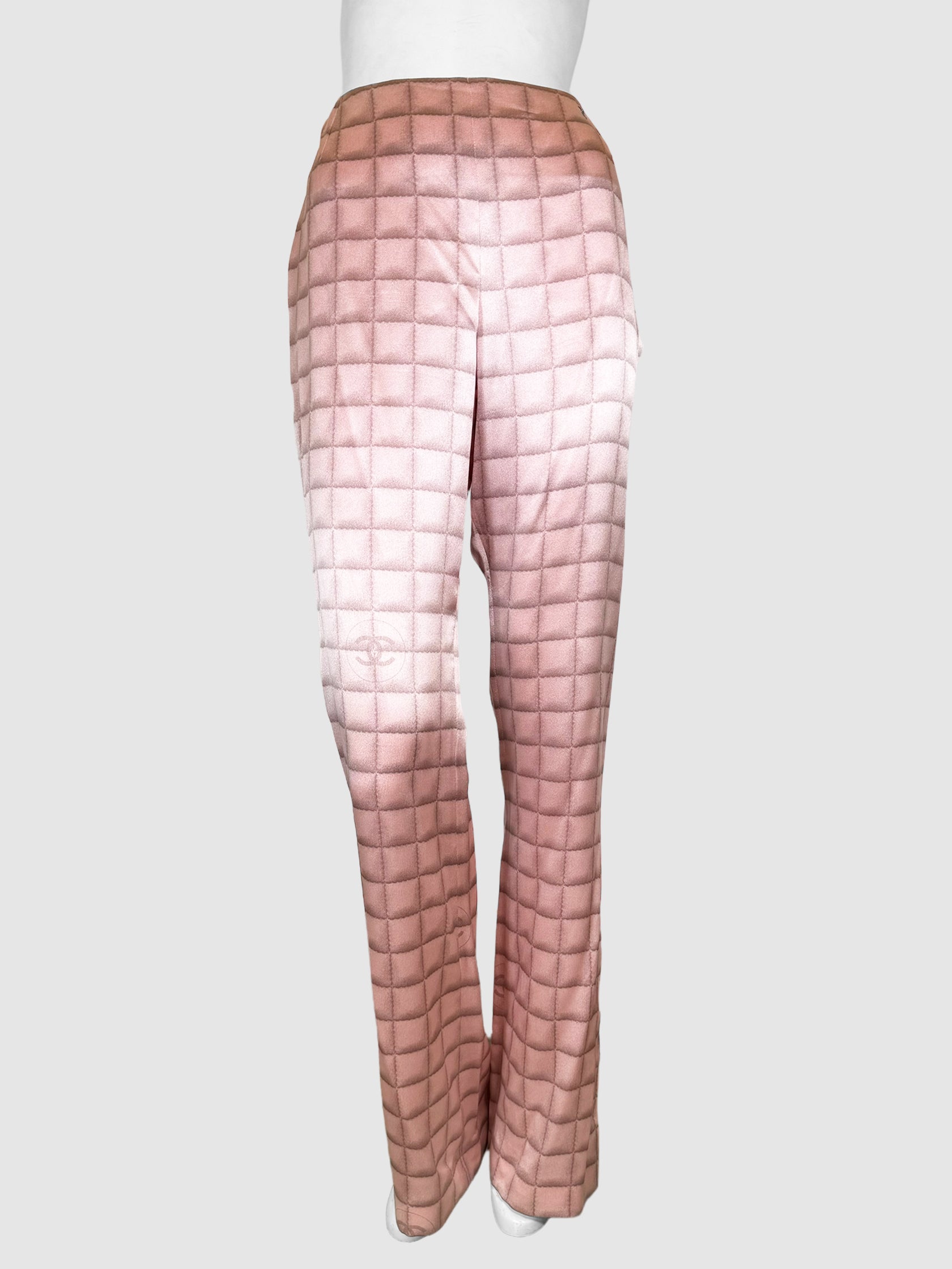 Plaid Silk Pants - Size 40