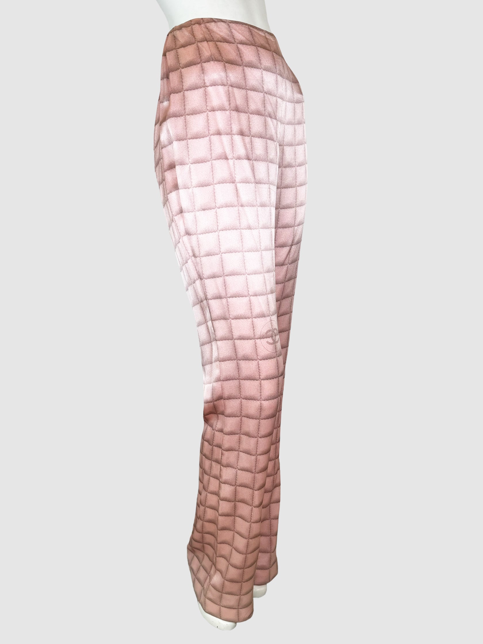 Plaid Silk Pants - Size 40