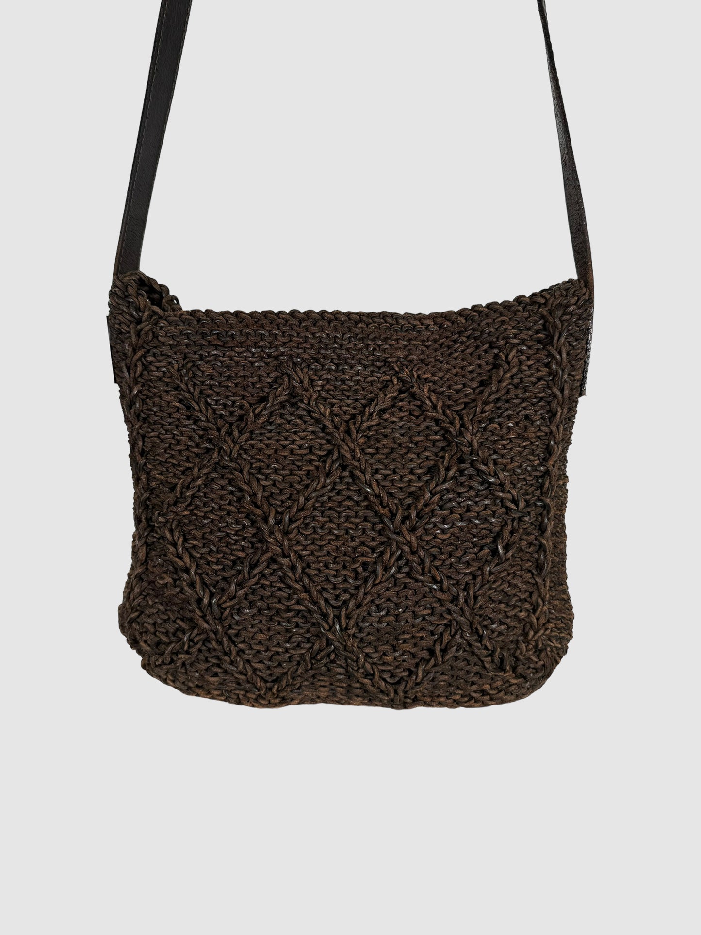 Braided Leather Crossbody Bag