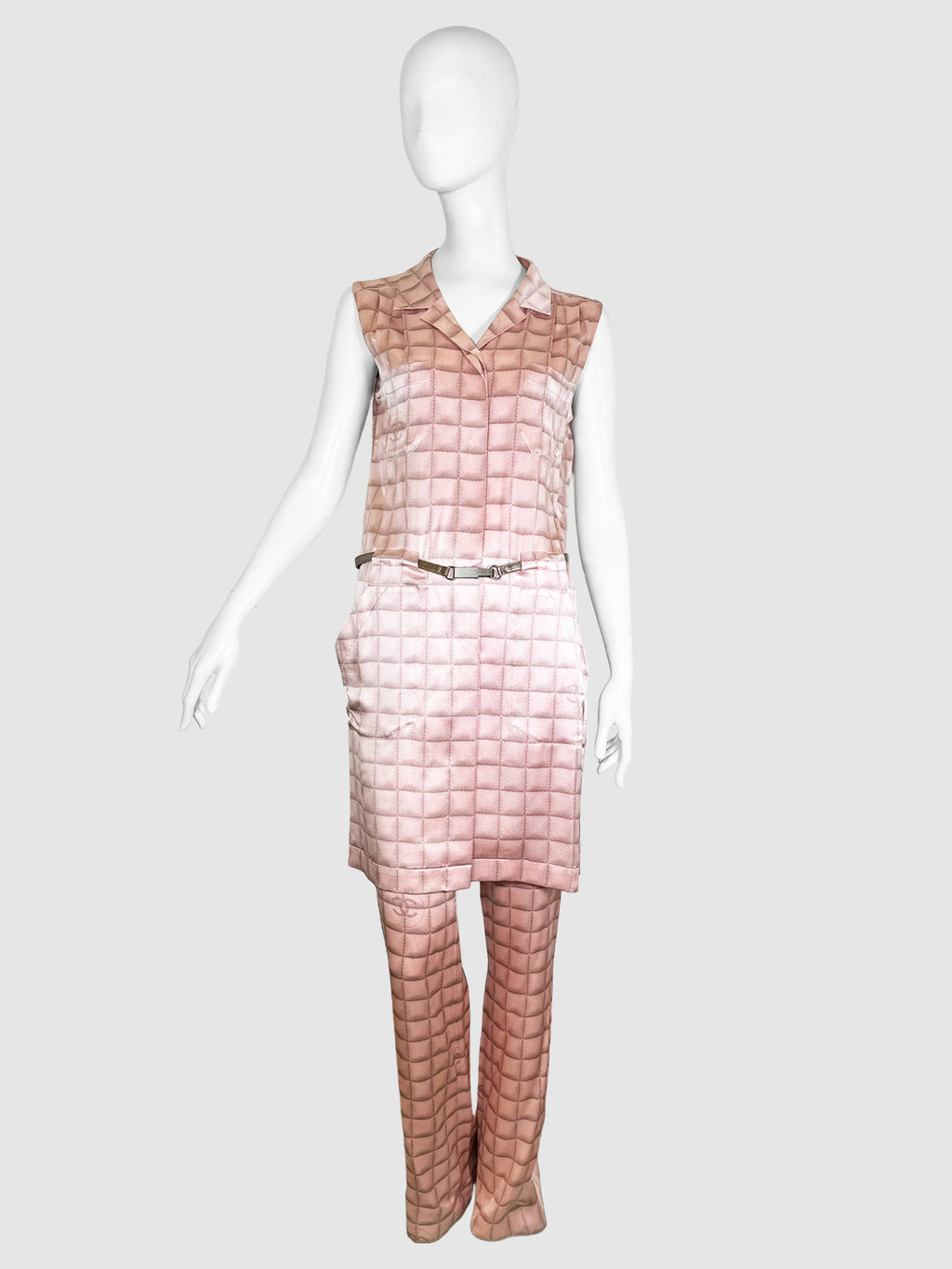 Plaid Silk Dress - Size 40