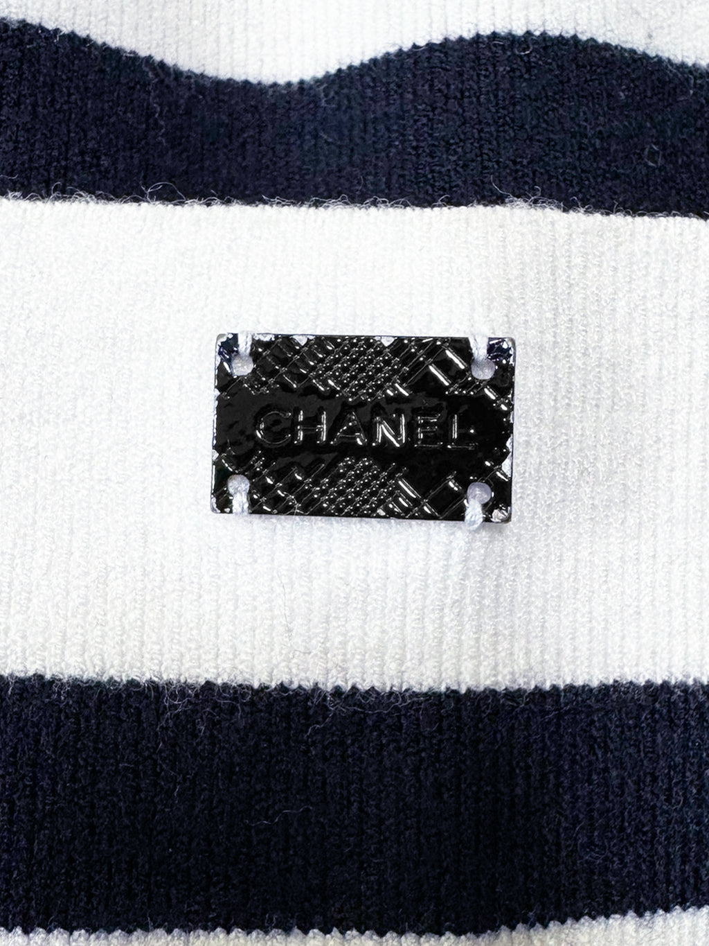 Stripe Neck Tie Cardigan - Size 42