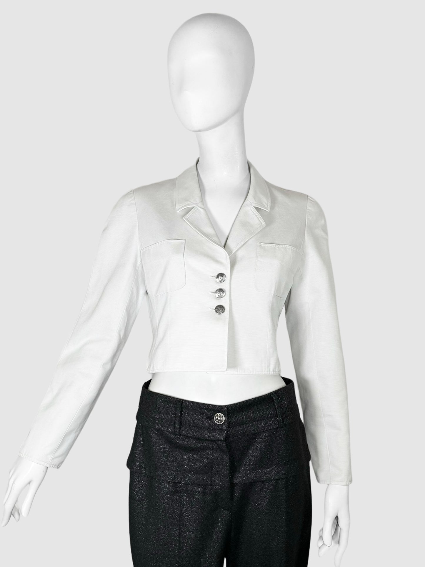 Cropped Single-Breasted Blazer - Size S