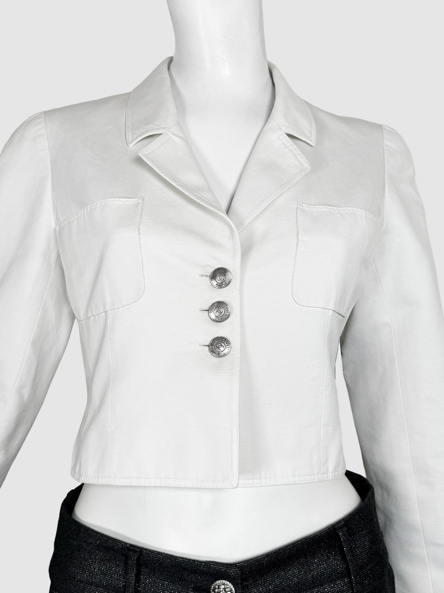 Cropped Single-Breasted Blazer - Size S