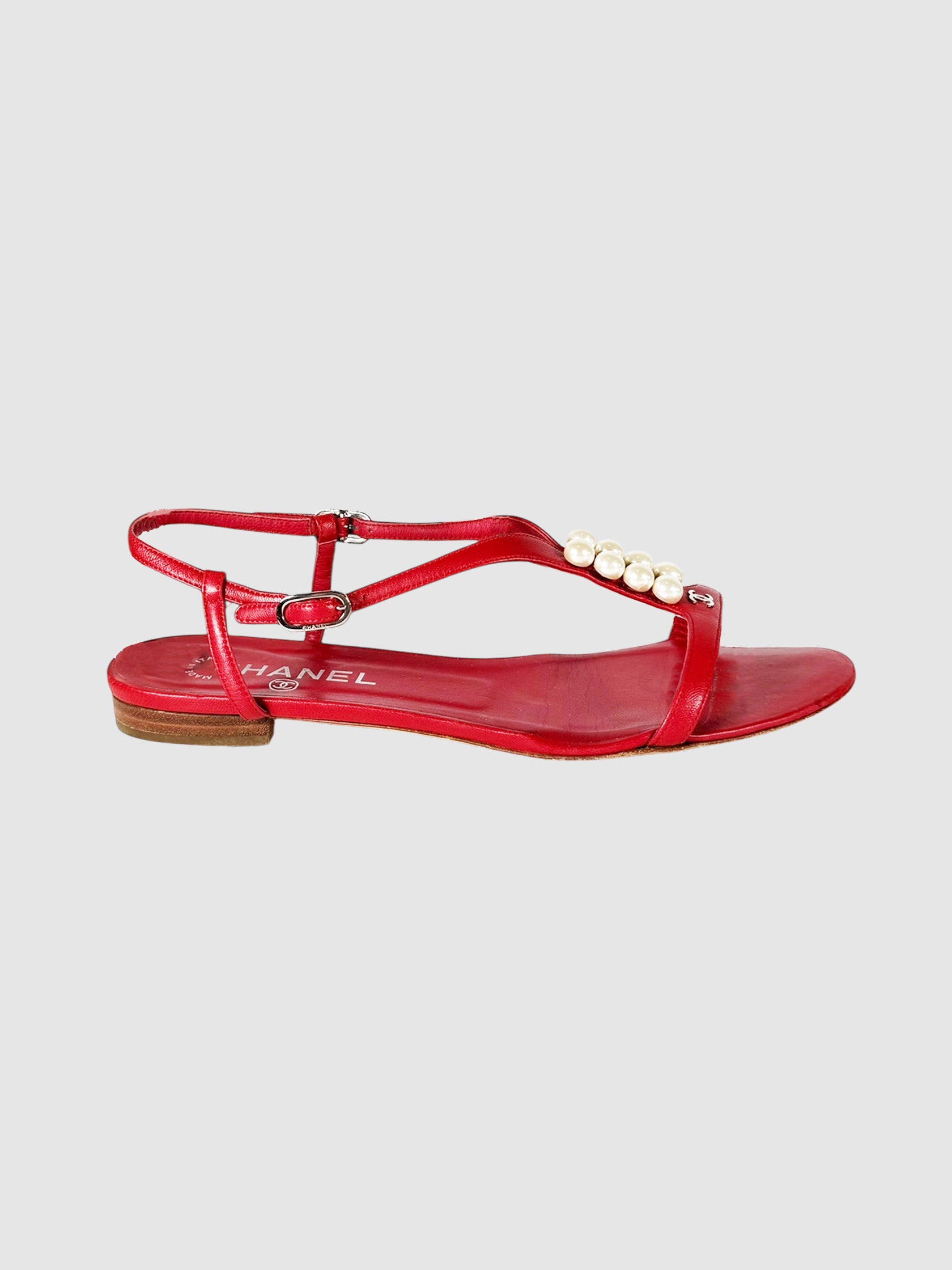 Pearl T-Strap Sandals