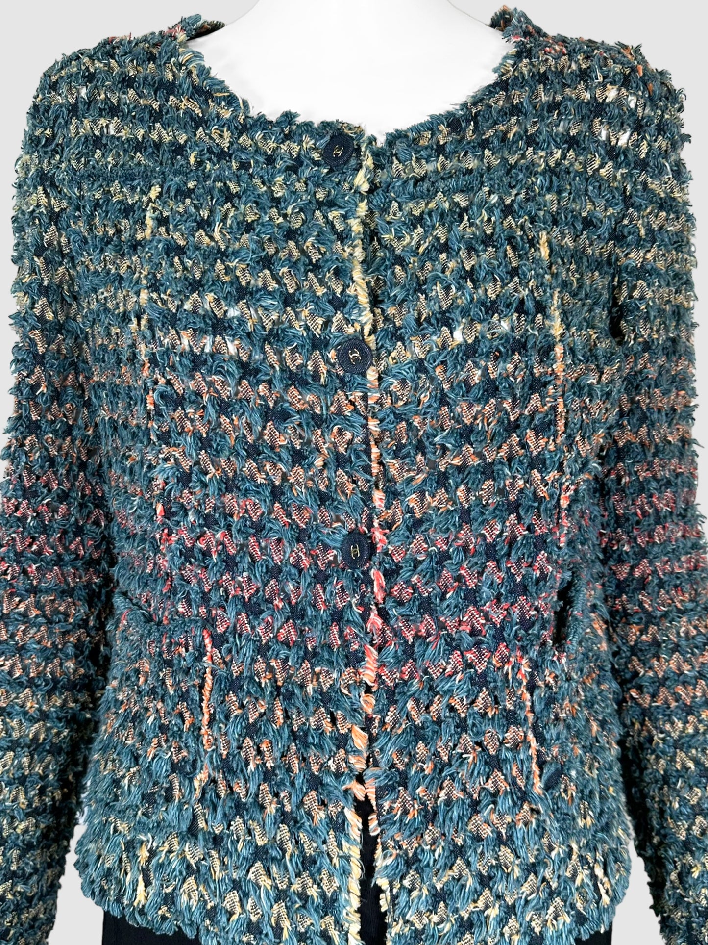 Tweed Button Up Cardigan - Size 40