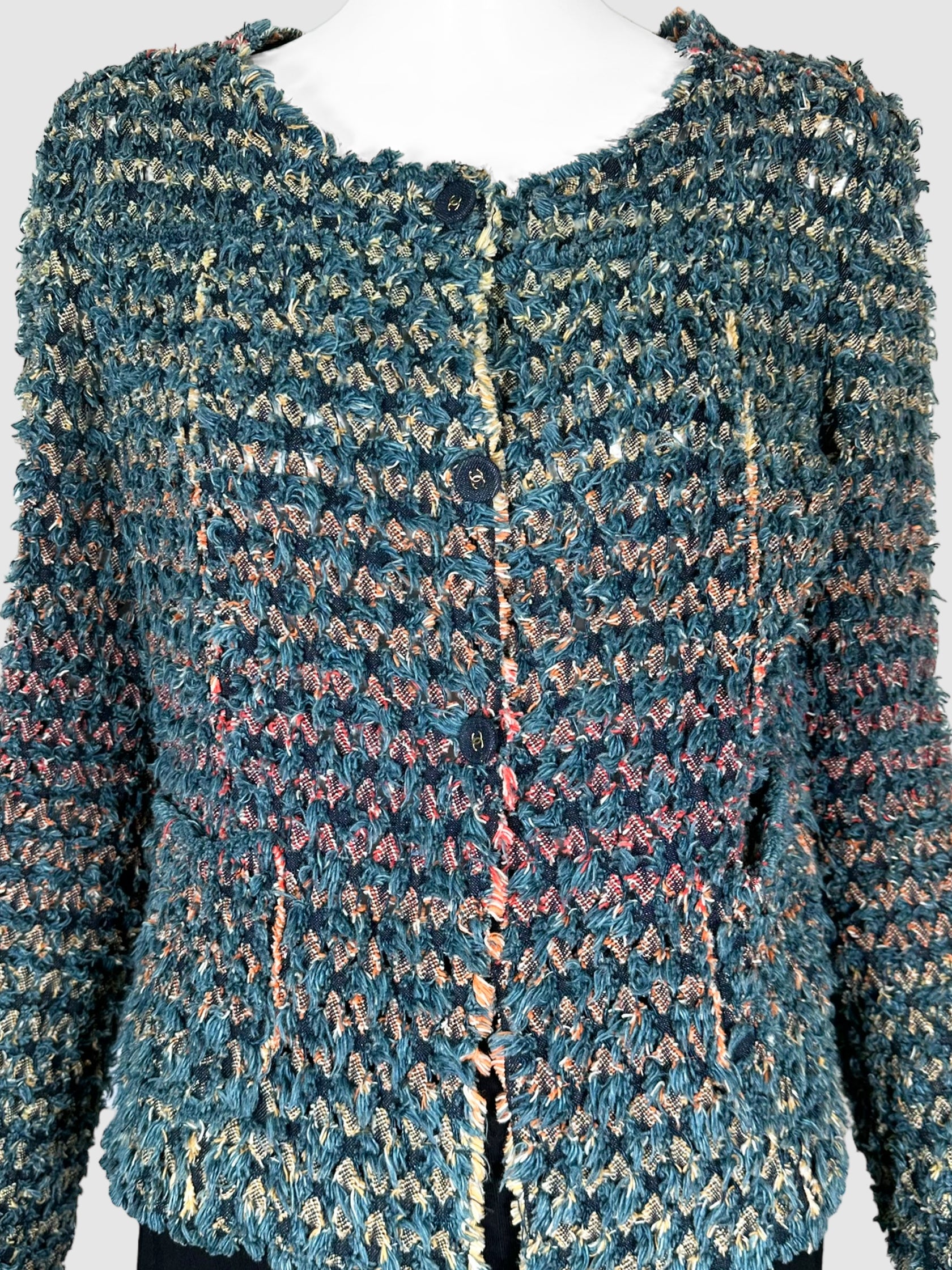 Tweed Button Up Cardigan - Size 40