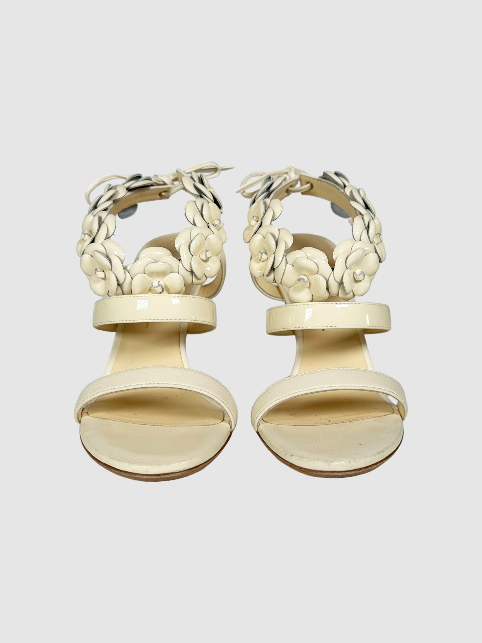 Camellia Flower Strap Pumps - Size 35