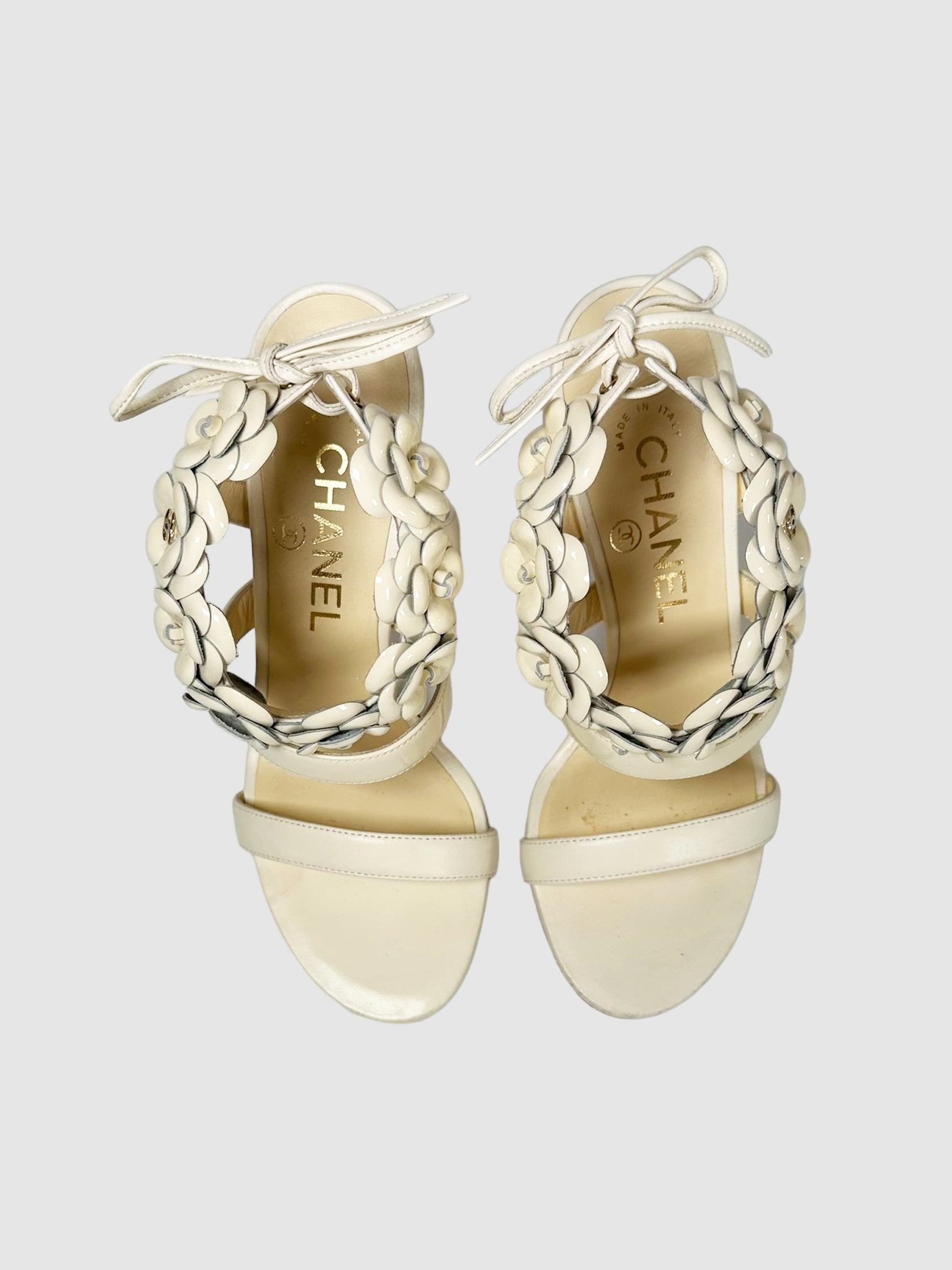 Camellia Flower Strap Pumps - Size 35