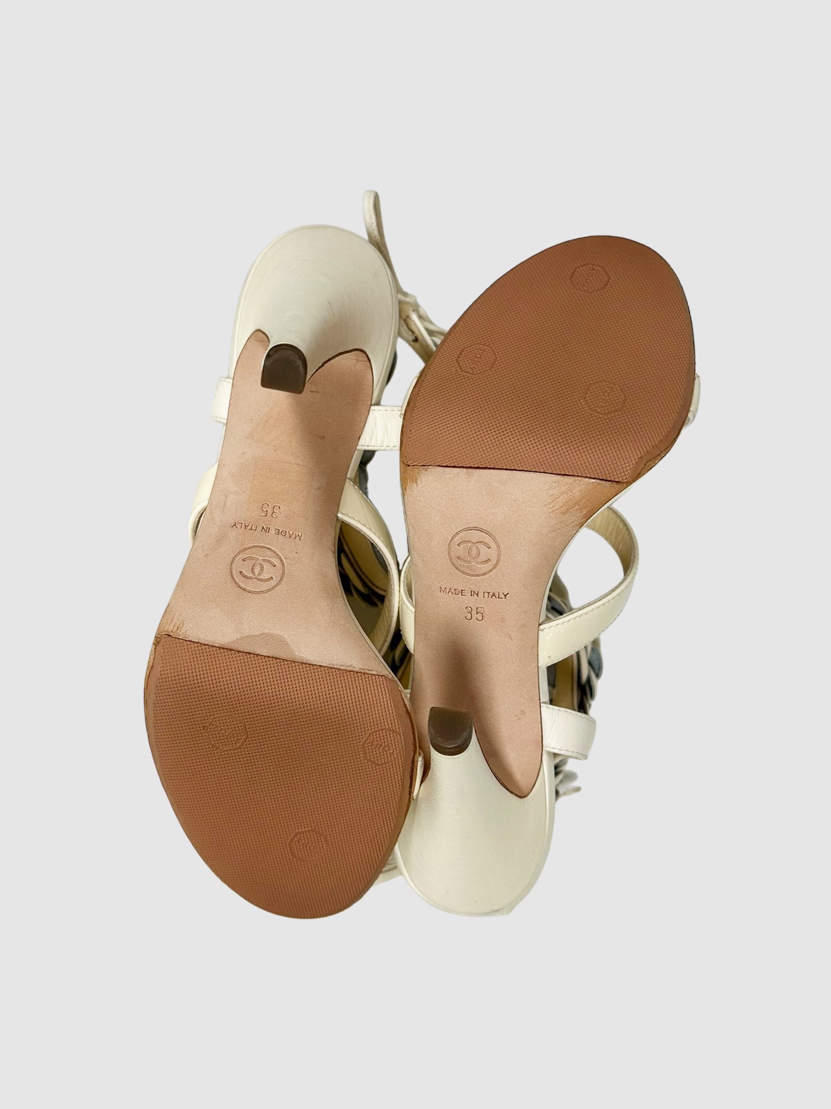 Camellia Flower Strap Pumps - Size 35