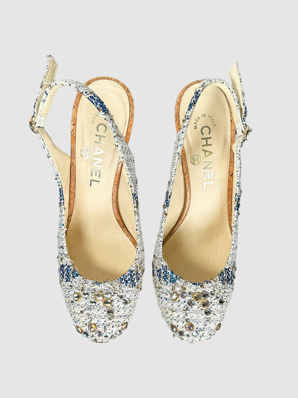 Tweed Slingback Pumps