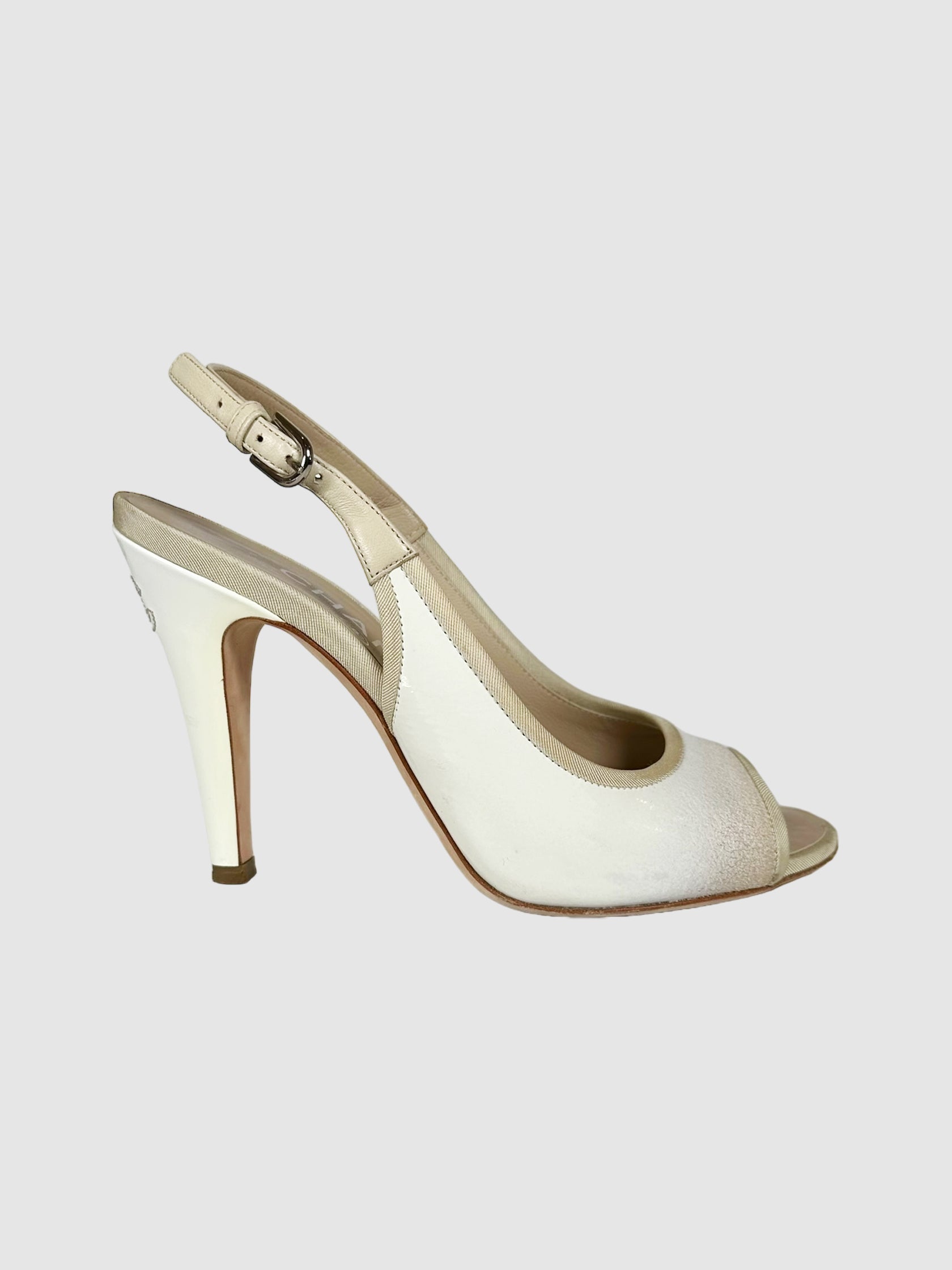 Leather Slingback Pumps - Size 35