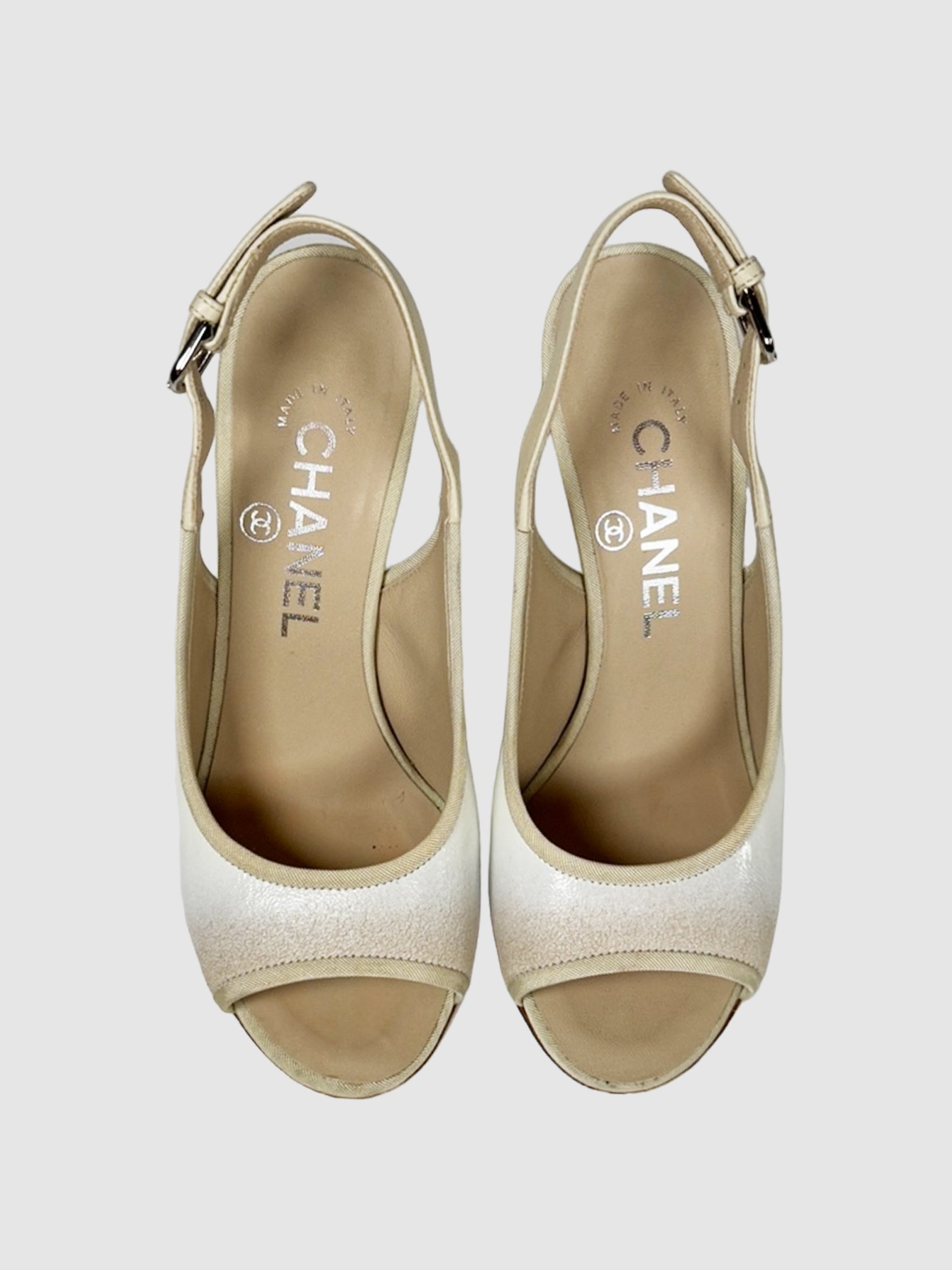 Leather Slingback Pumps - Size 35