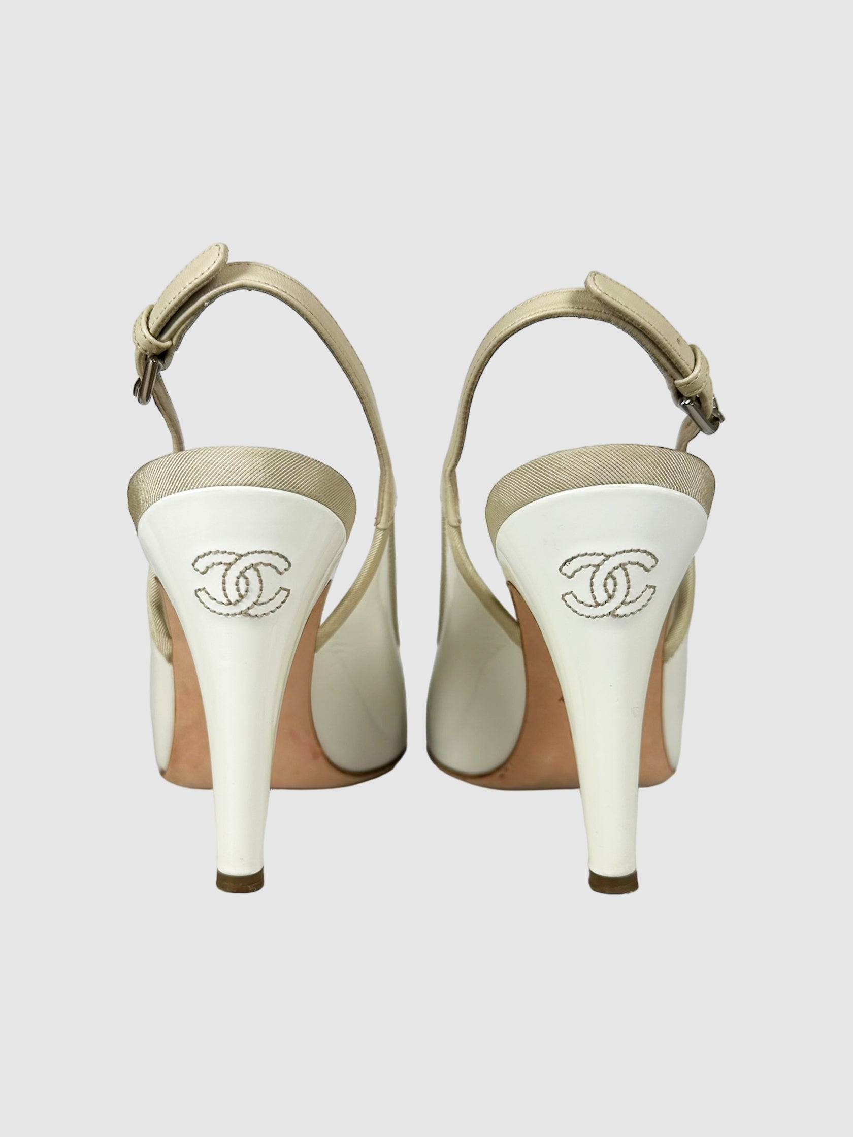 Leather Slingback Pumps - Size 35