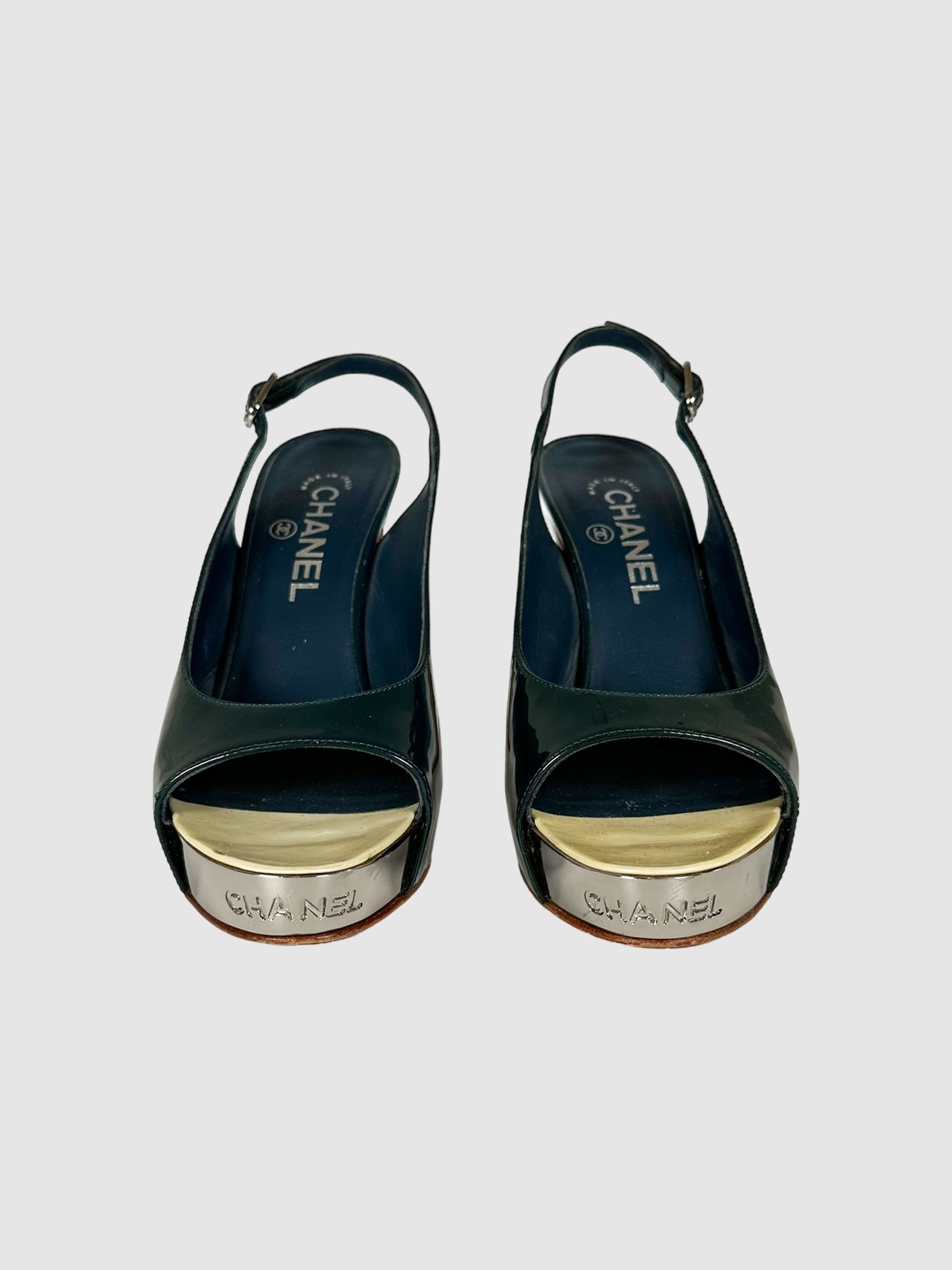 Patent Leather Slingback Pumps - Size 7.5