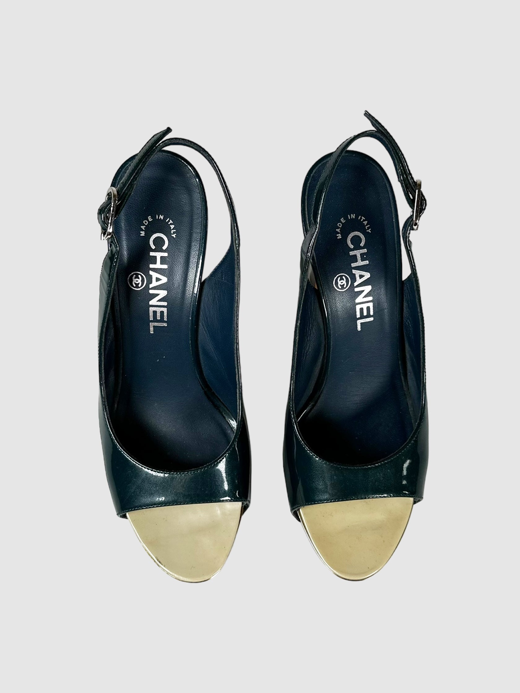 Patent Leather Slingback Pumps - Size 7.5