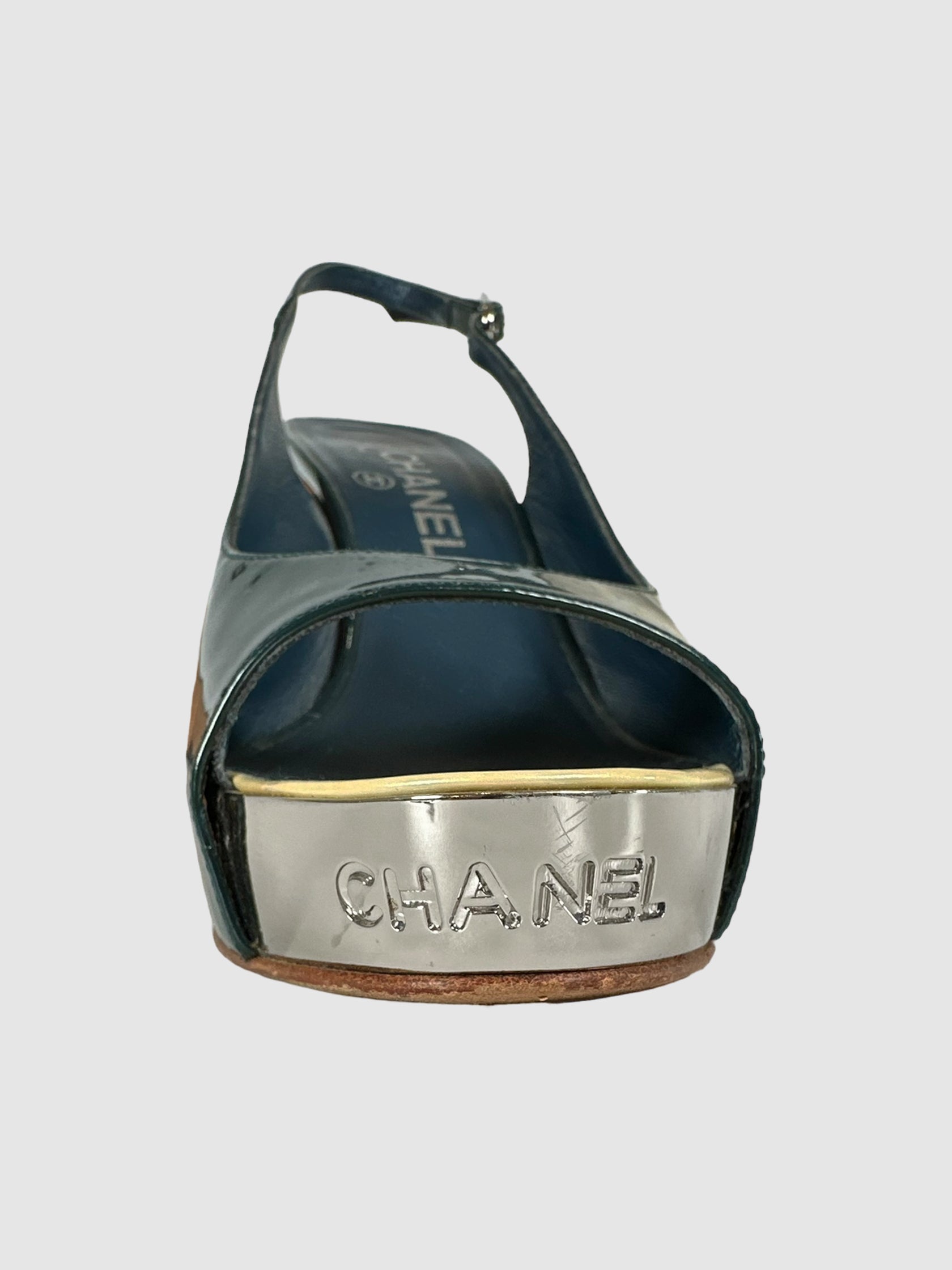 Patent Leather Slingback Pumps - Size 7.5