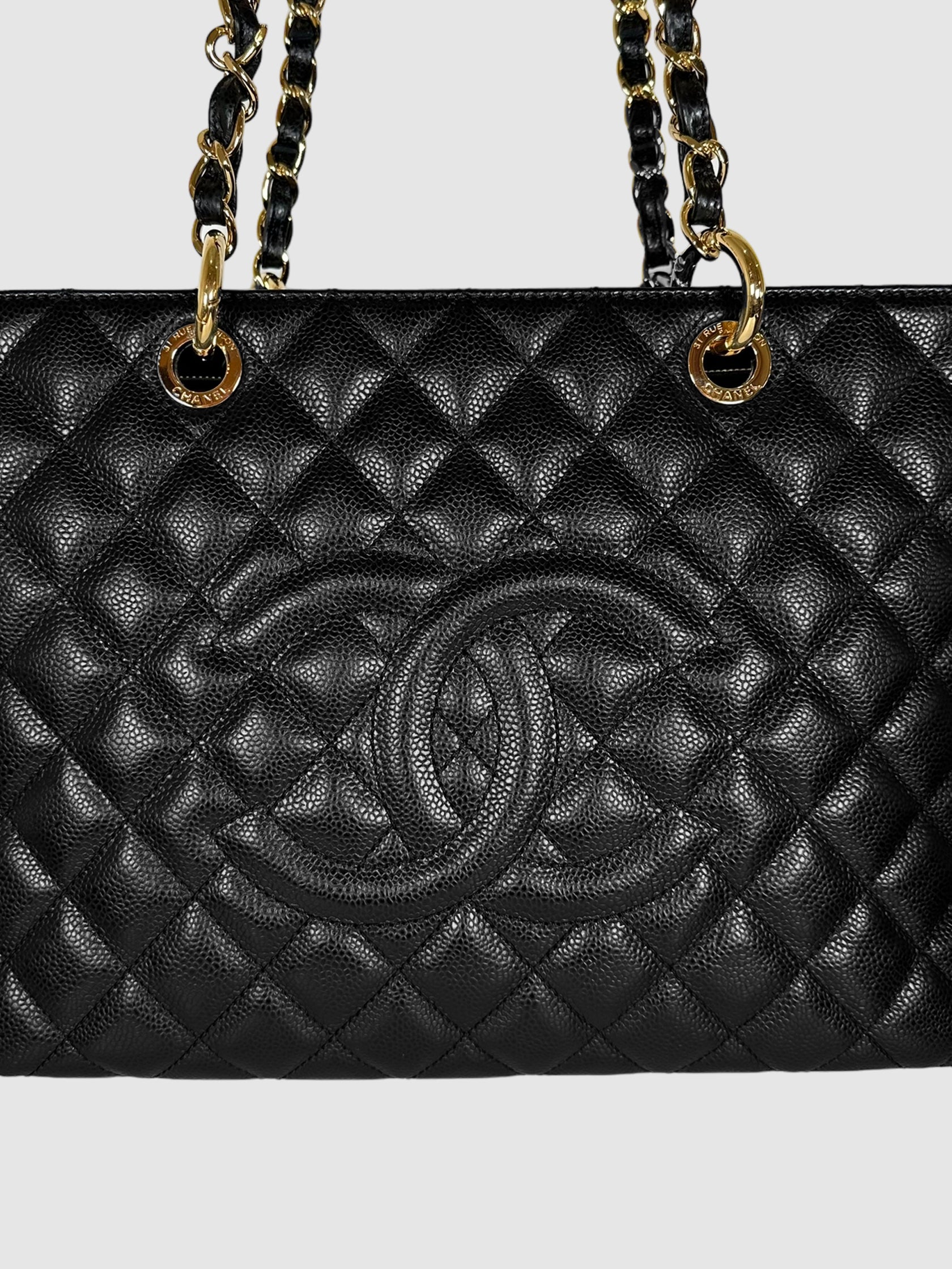 Chanel Black Caviar Grand Shopping Tote Bag Consignment Secondhand Designer Luxury Resale Toronto Trendy