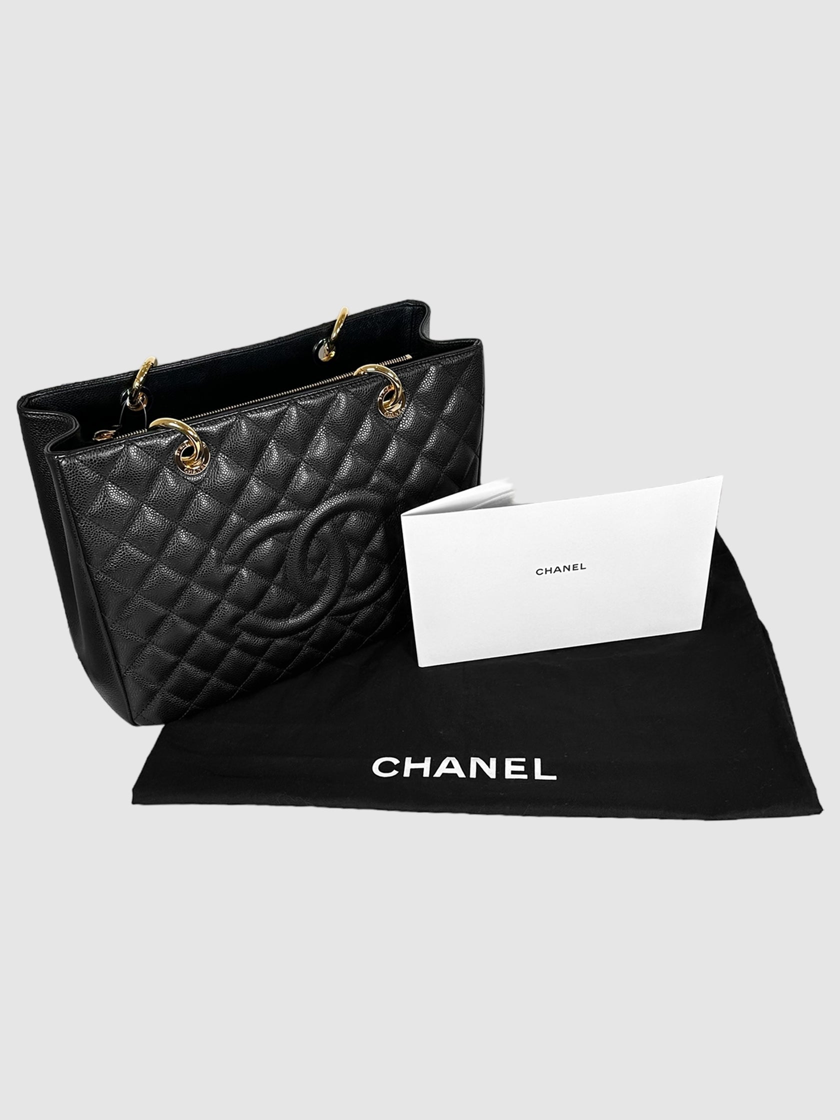 Chanel Black Caviar Grand Shopping Tote Bag Consignment Secondhand Designer Luxury Resale Toronto Trendy