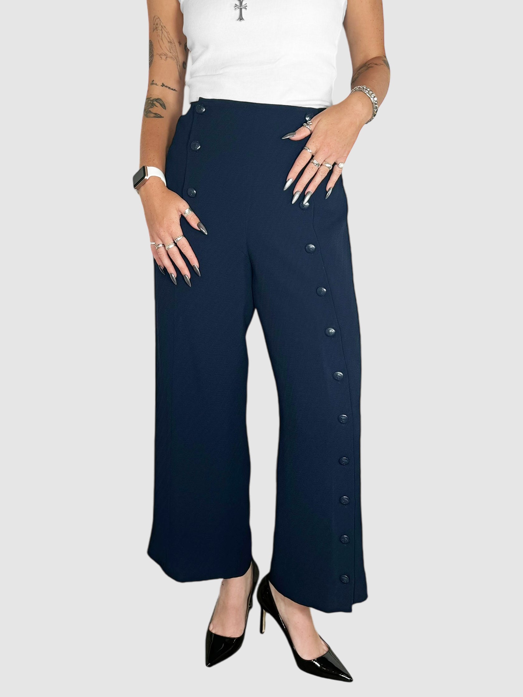 Wide Cropped Sailor Pants - Size 42