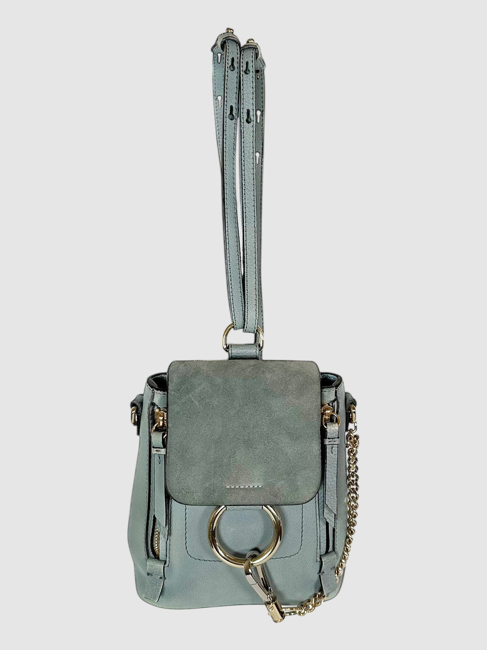 grey mini faye backpack Chloé Mini Faye Backpack and Shoulder Bag