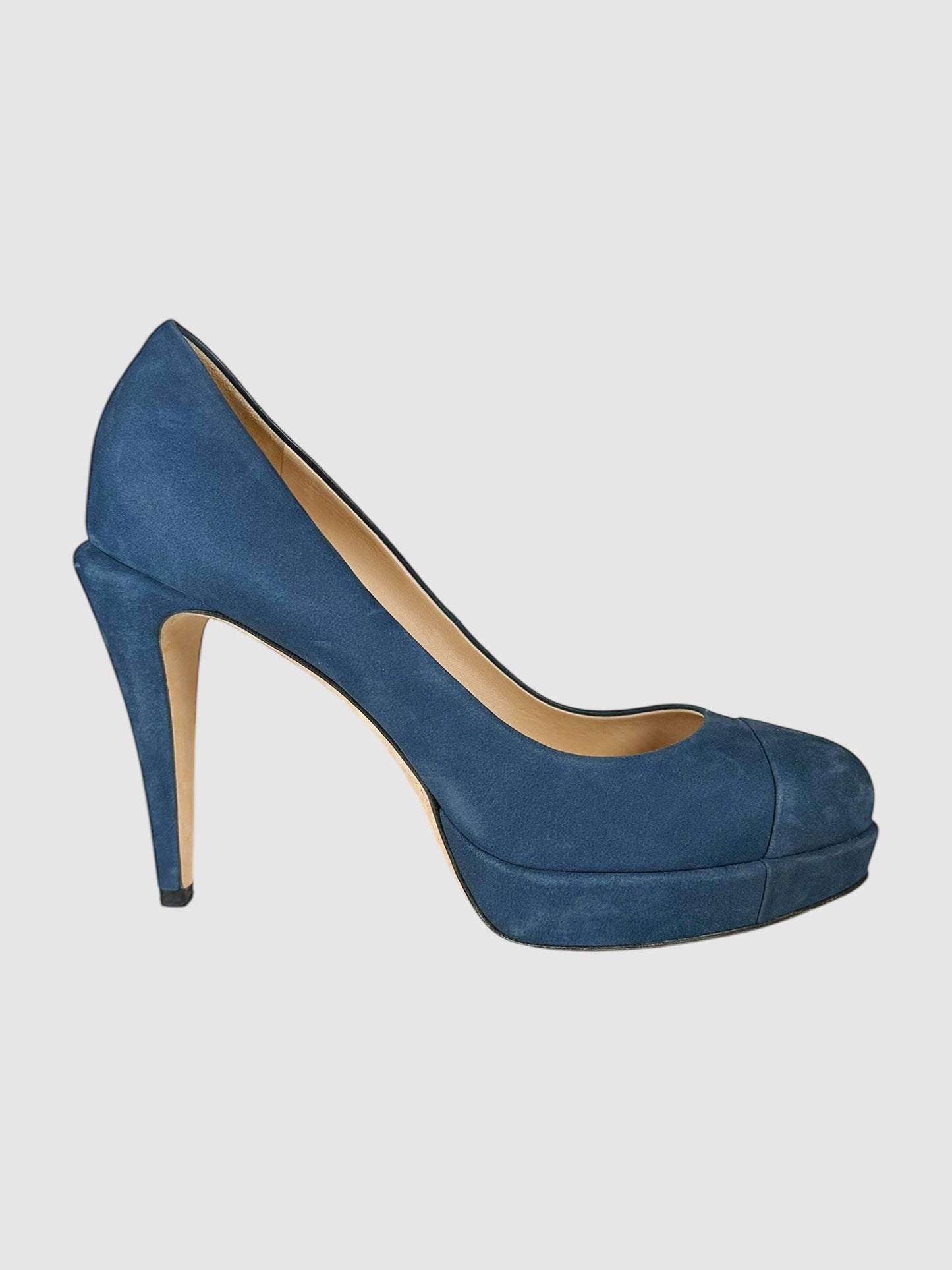 2012 CC Logo Suede Platform Pumps - Size 39.5