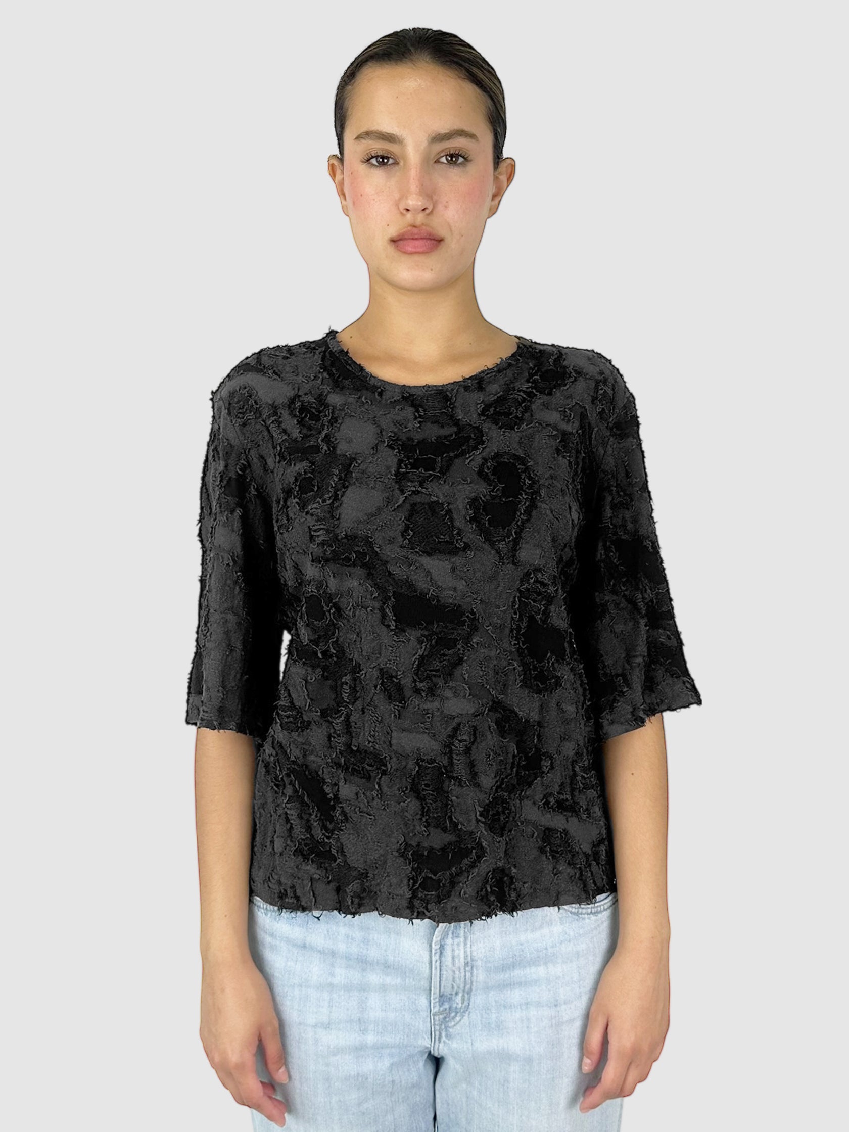 Textured Half-Sleeve Top