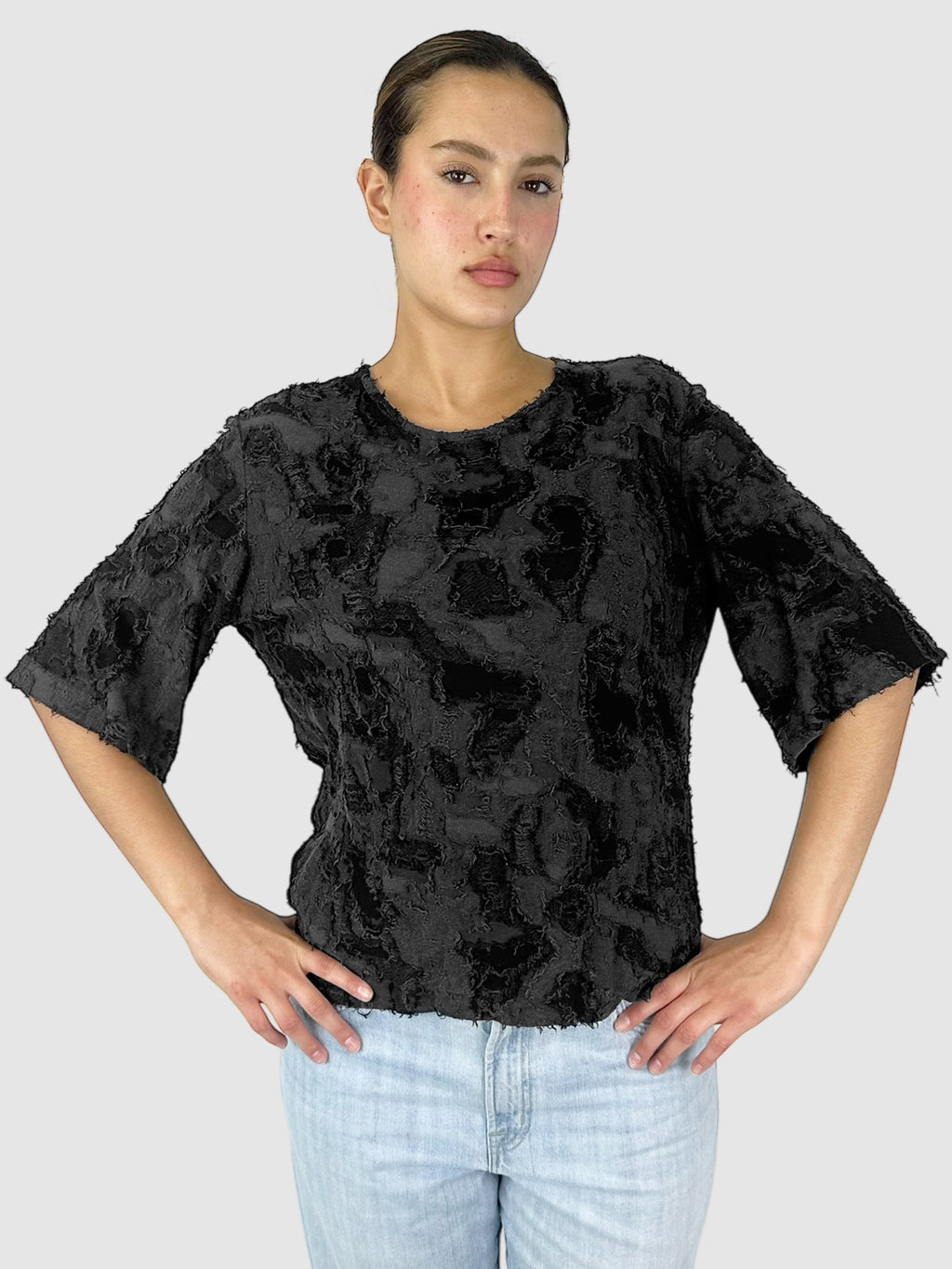 Textured Half-Sleeve Top