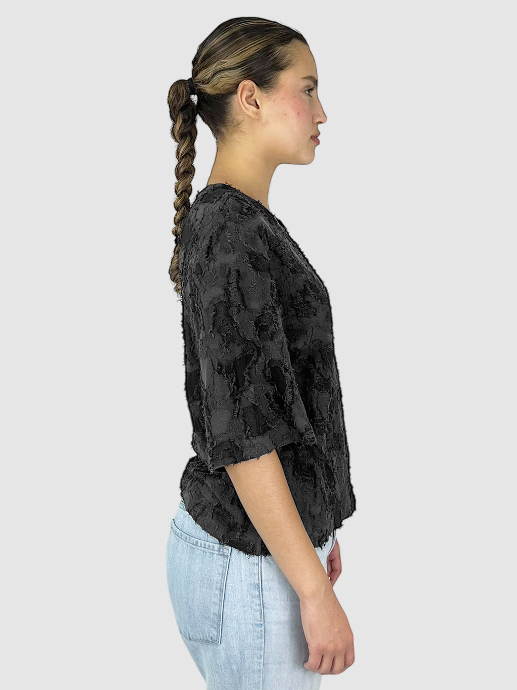 Textured Half-Sleeve Top