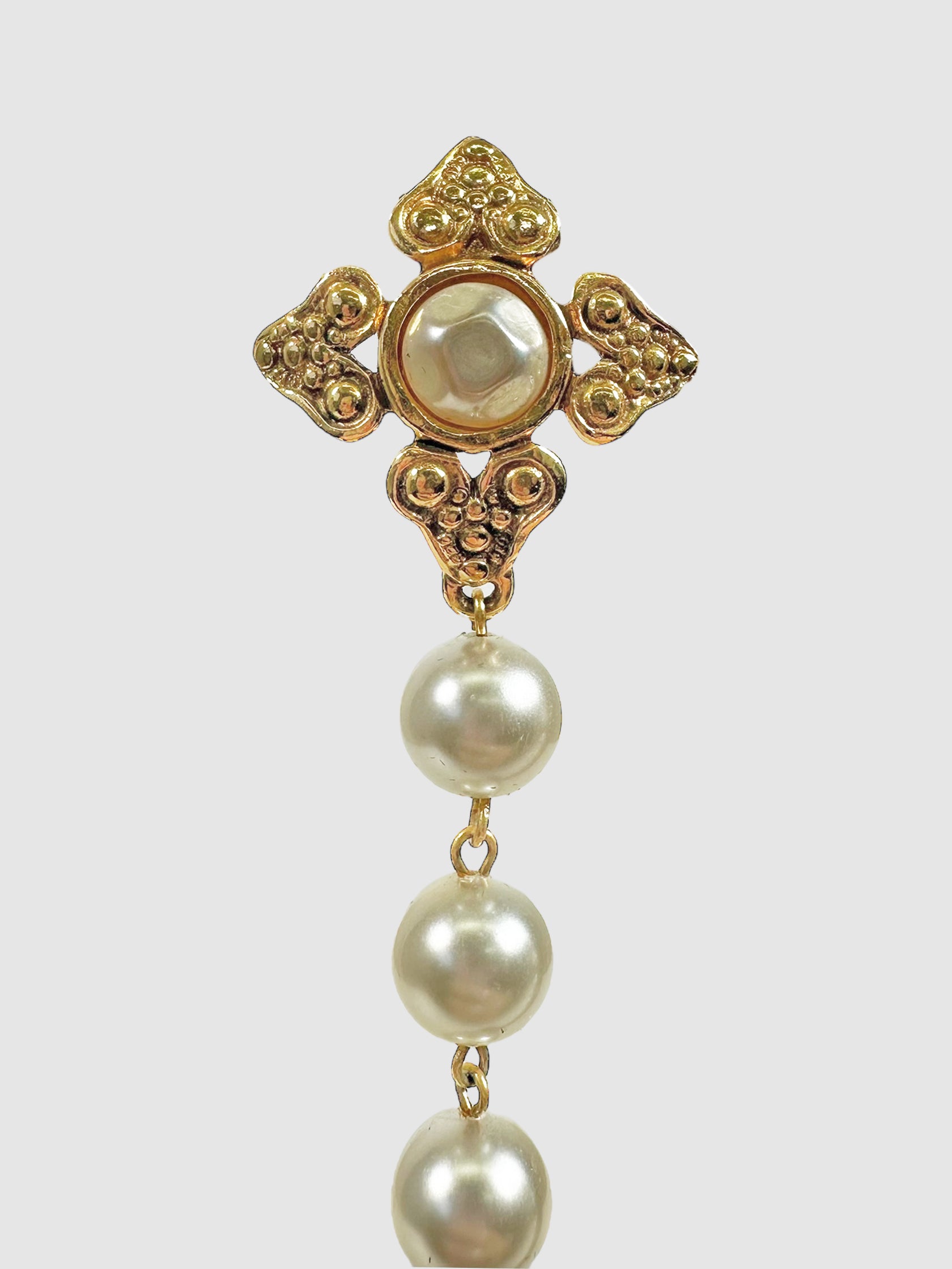 1980s Faux Pearl Clip-On Earrings