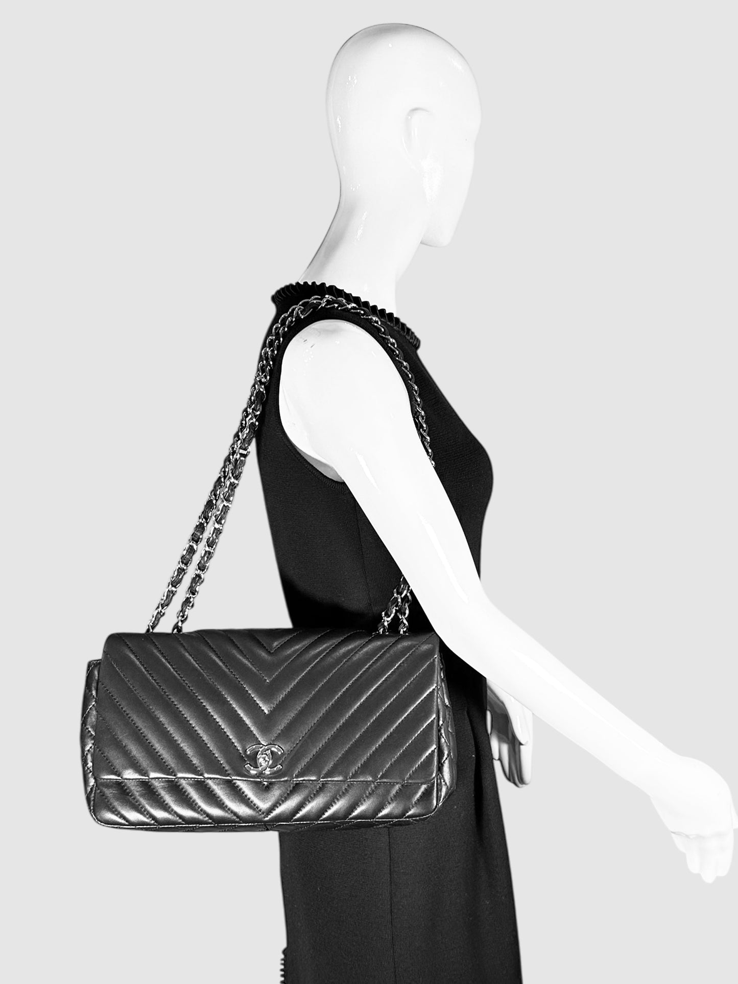 2012-2013 Large Surpique Chevron Flap Bag