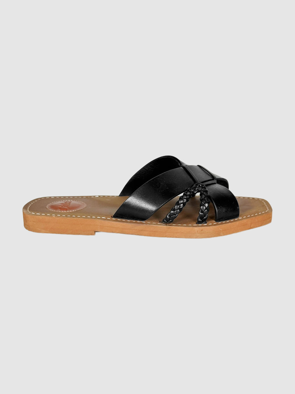 Calfskin Braided Slides - Size 38