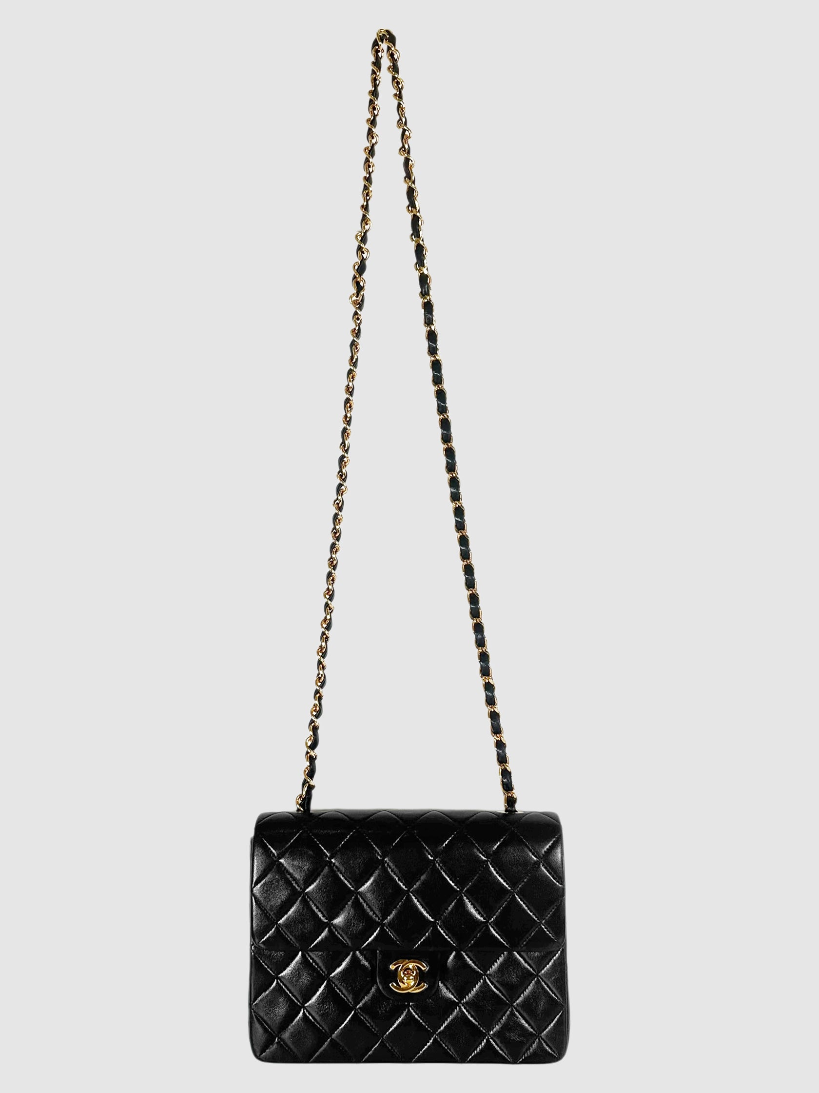 Chanel Black Quilted Leather Coco Mark Flap Bag Luxury Designer Resale Consignment Toronto RealReal VSP Secondhand Vintage pre-owned