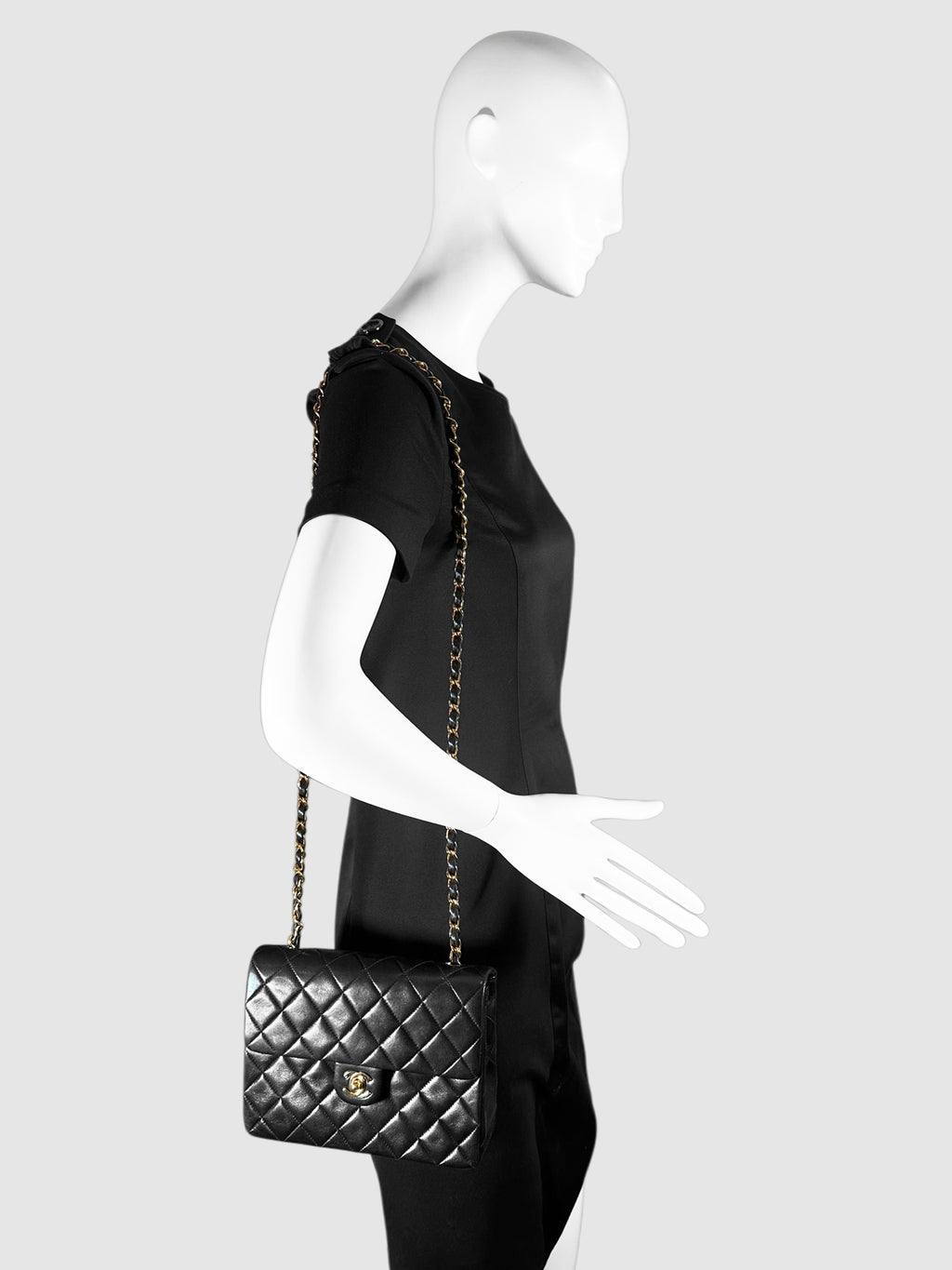 Chanel Black Quilted Leather Coco Mark Flap Bag Luxury Designer Resale Consignment Toronto RealReal VSP Secondhand Vintage pre-owned