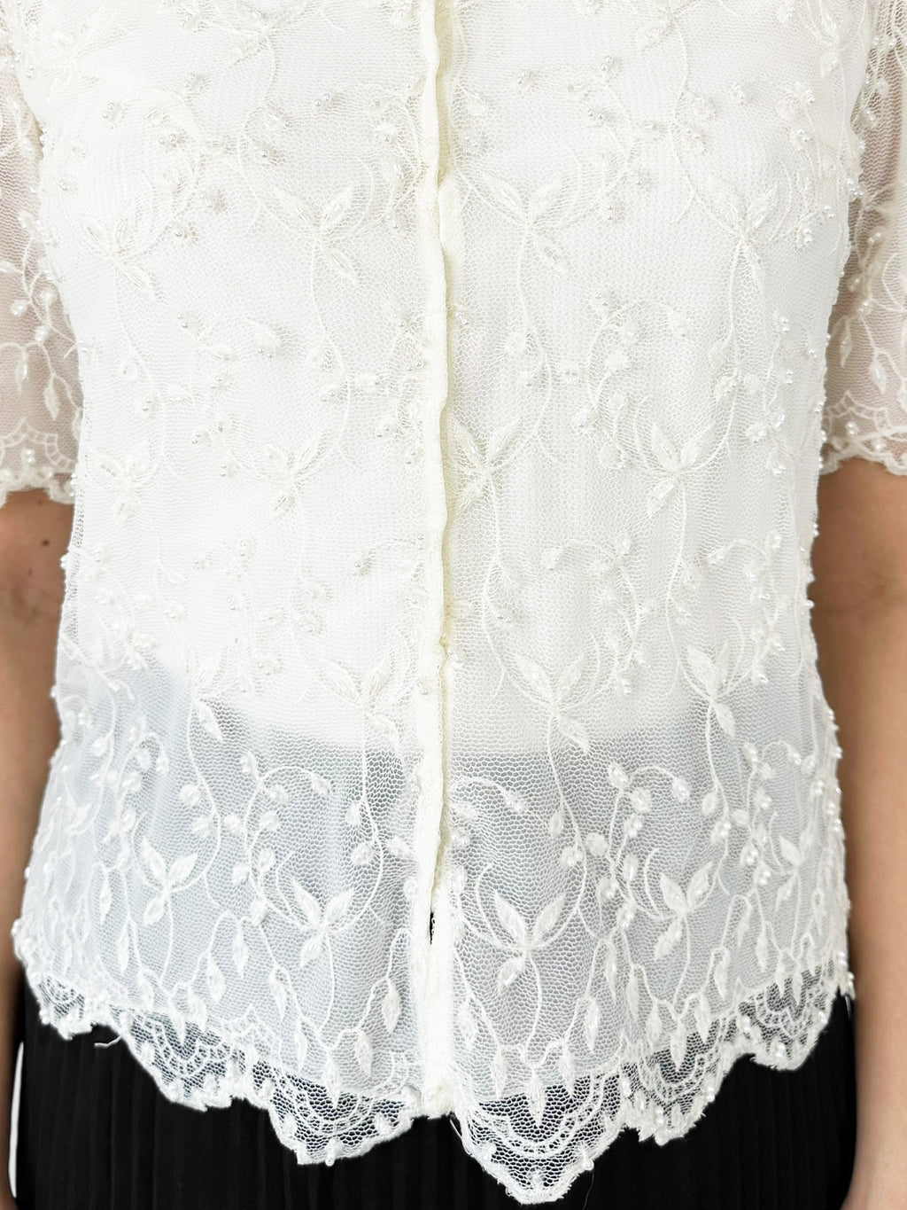 Beaded Embroidered Floral Top