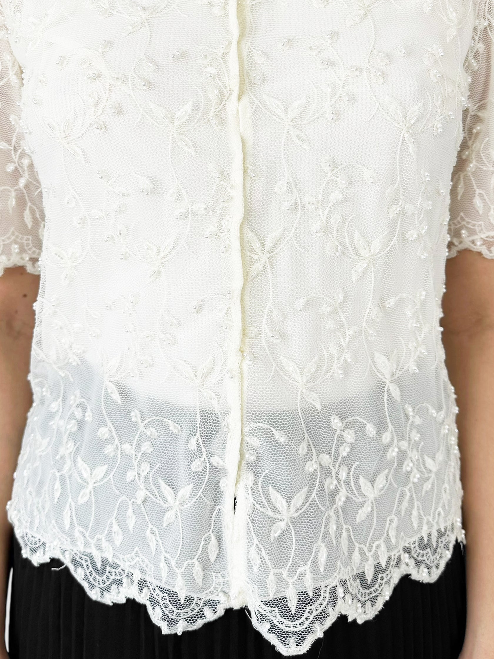 Beaded Embroidered Floral Top