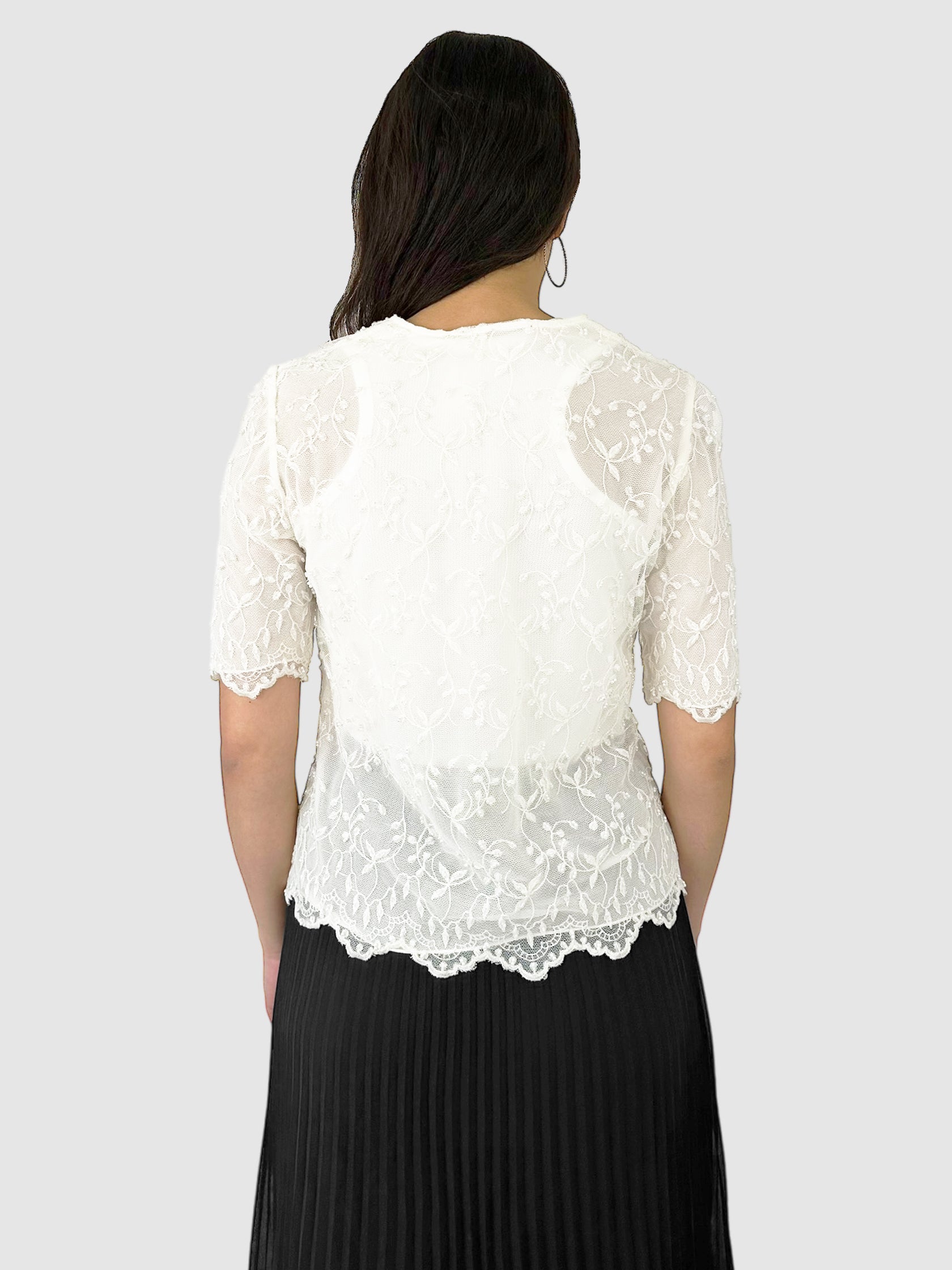 Beaded Embroidered Floral Top