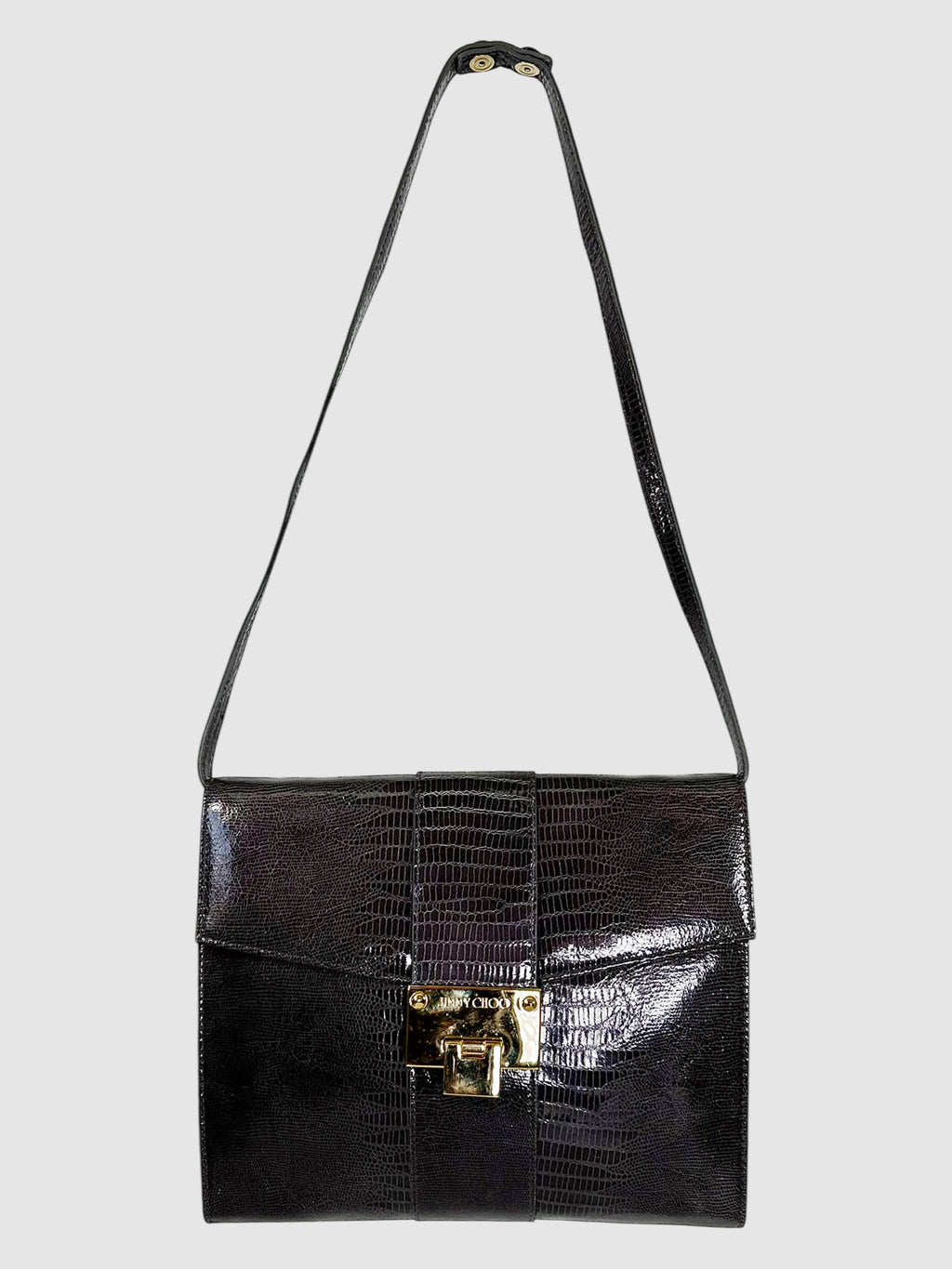 Crocodile-Embossed Envelope Bag