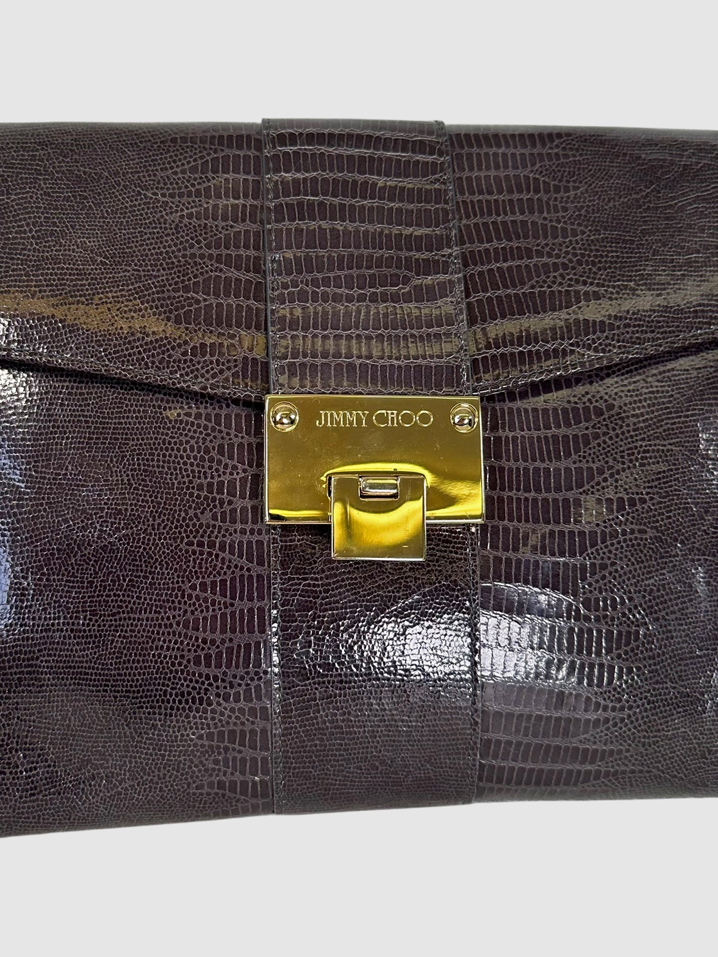 Crocodile-Embossed Envelope Bag