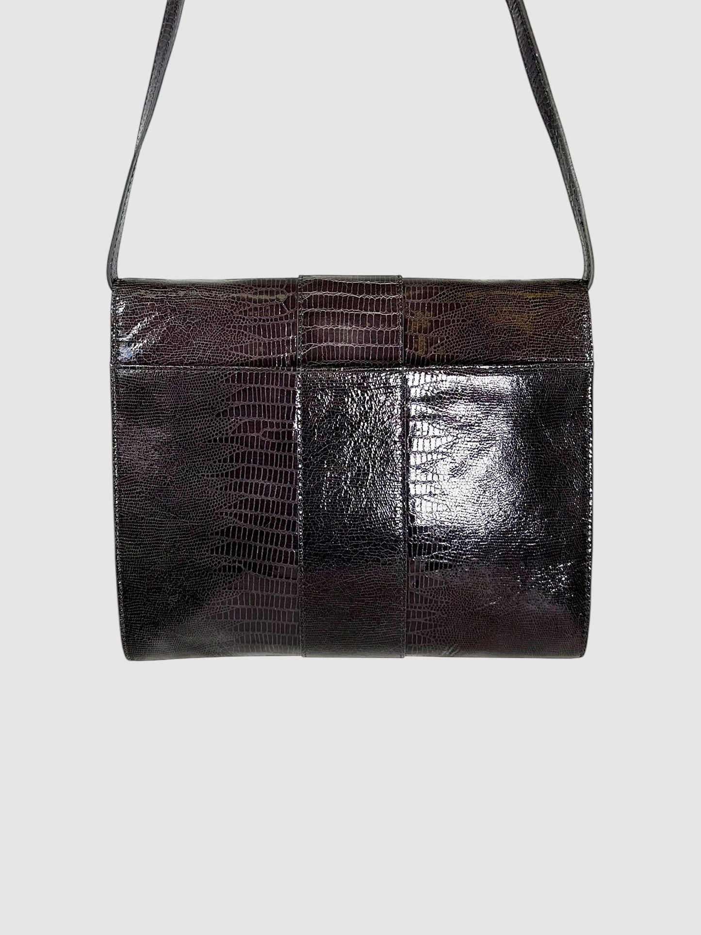 Crocodile-Embossed Envelope Bag