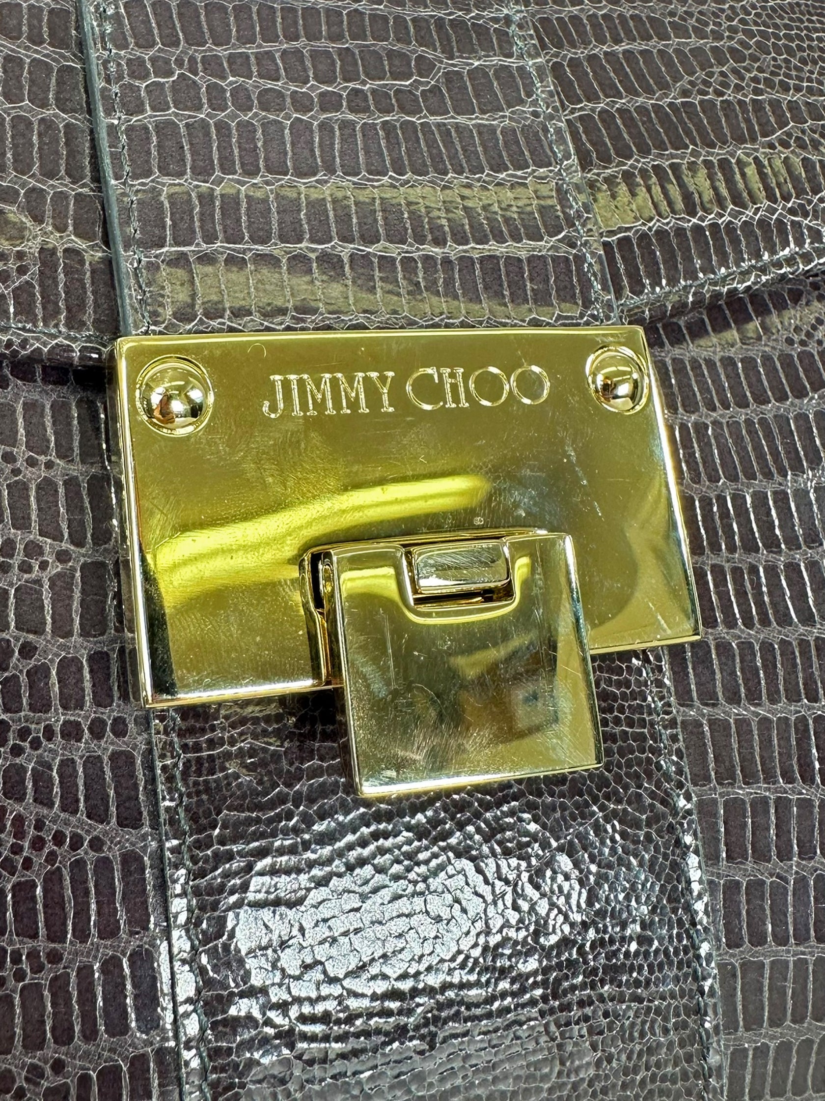 Crocodile-Embossed Envelope Bag