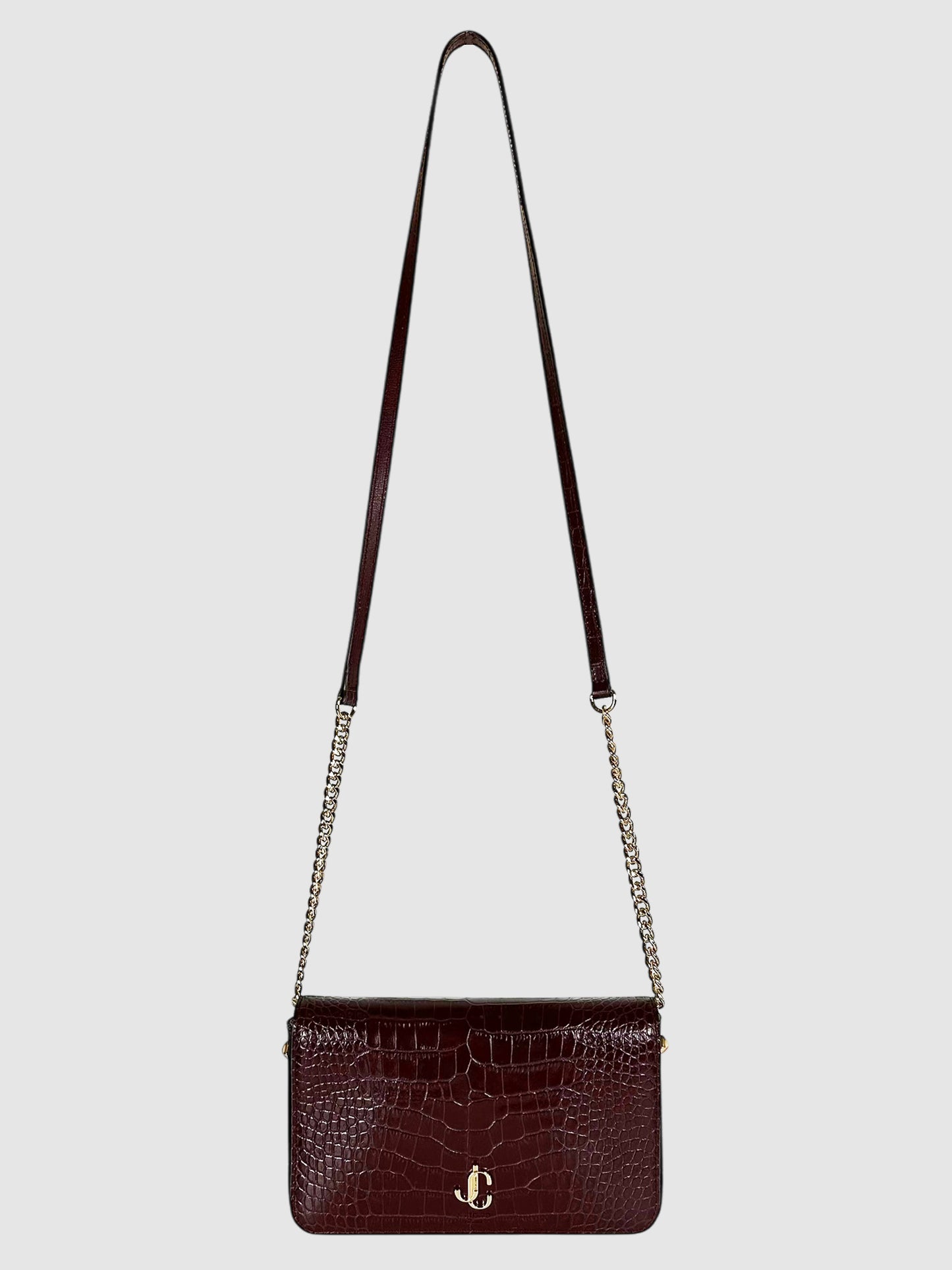 Croc-Embossed Palace Crossbody Bag