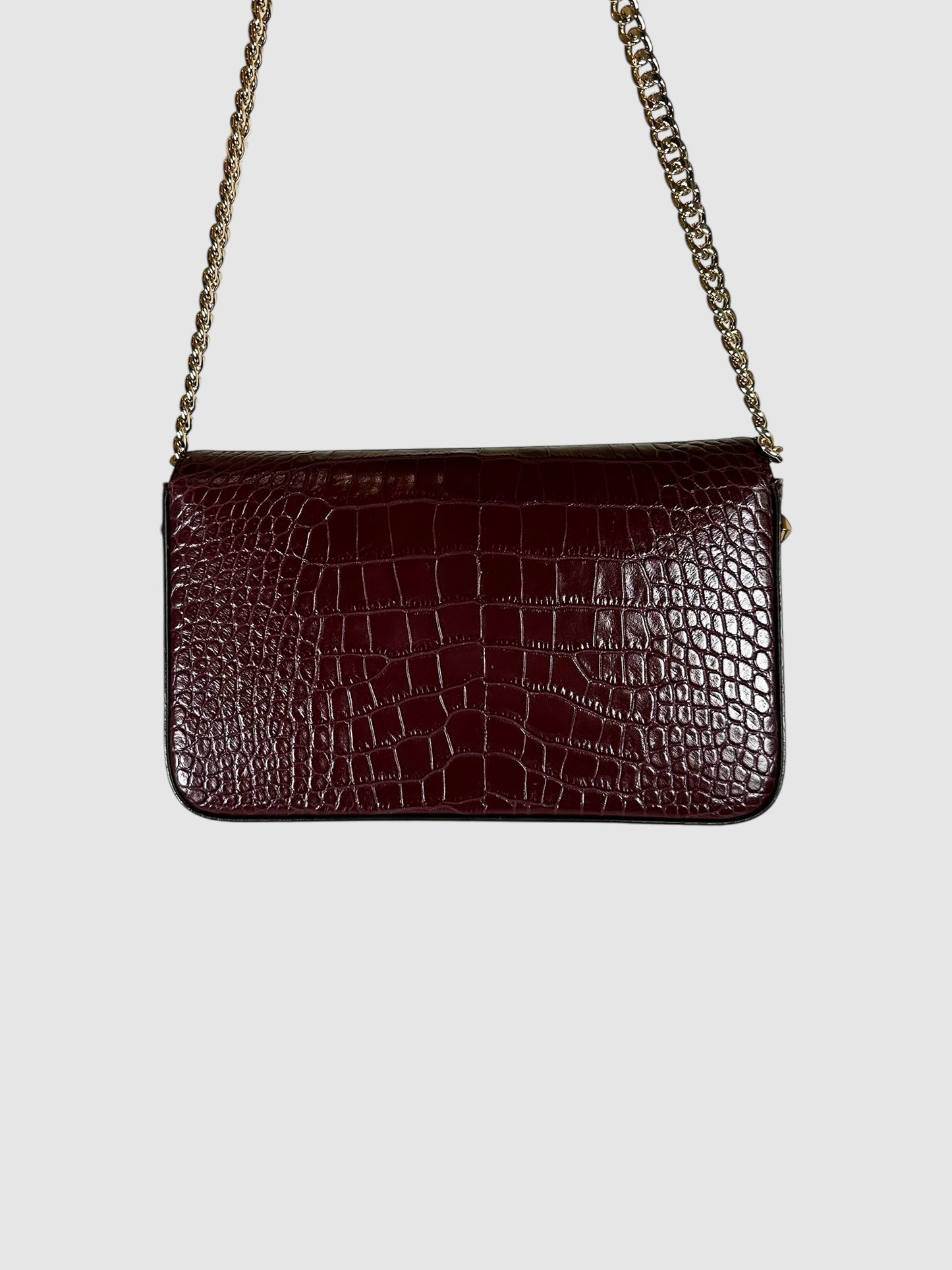 Croc-Embossed Palace Crossbody Bag